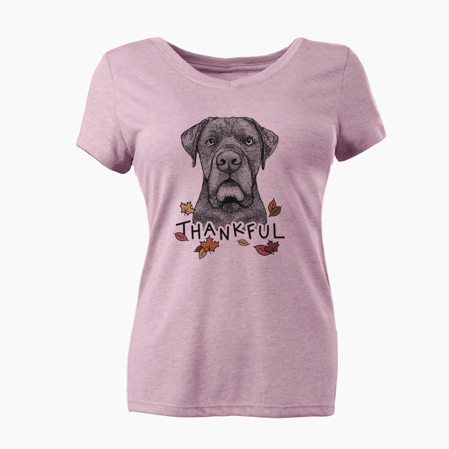 Thankful Rocco the Cane Corso - Women's V-neck Shirt