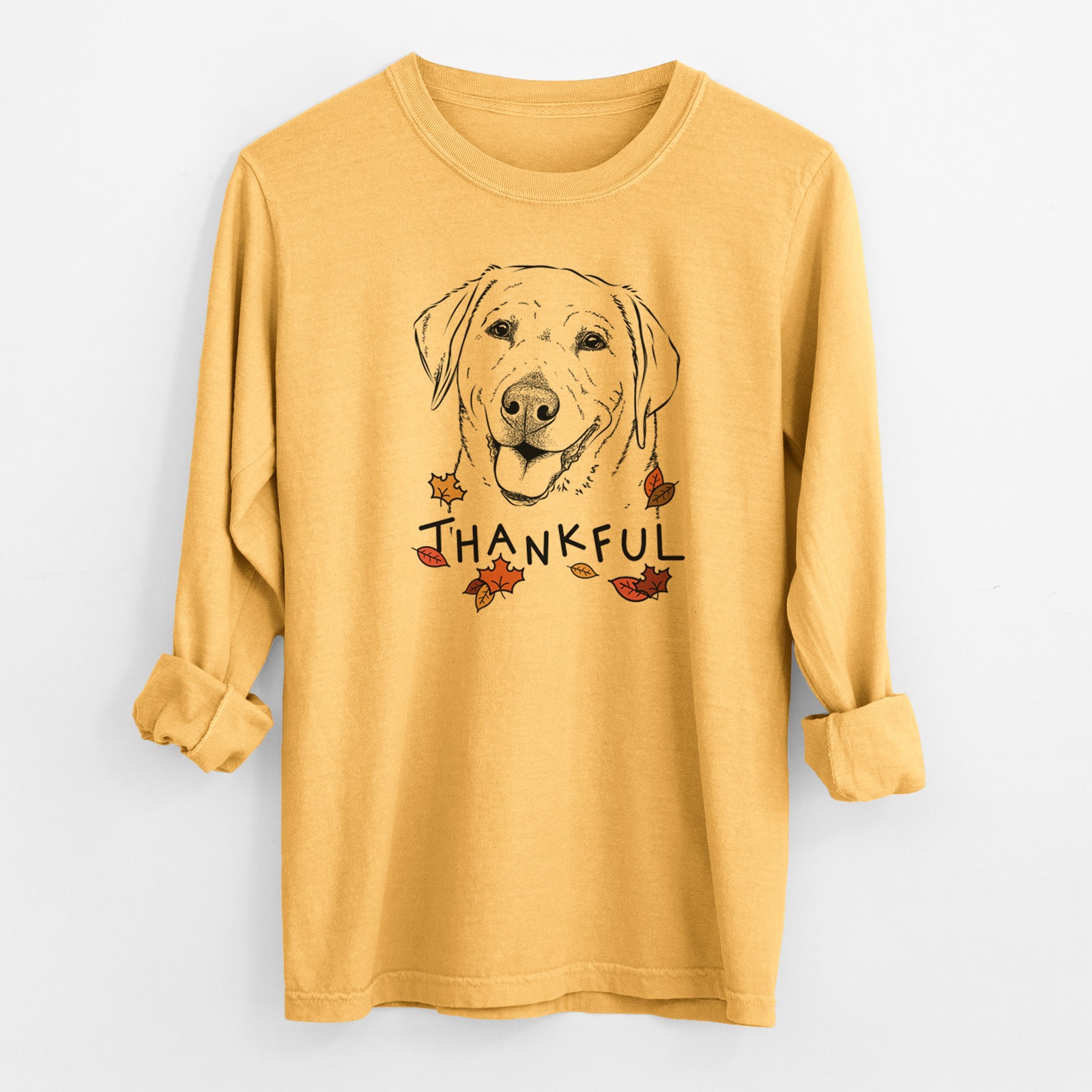 Thankful Sanford the Labrador Retriever - Men's Heavyweight 100% Cotton Long Sleeve