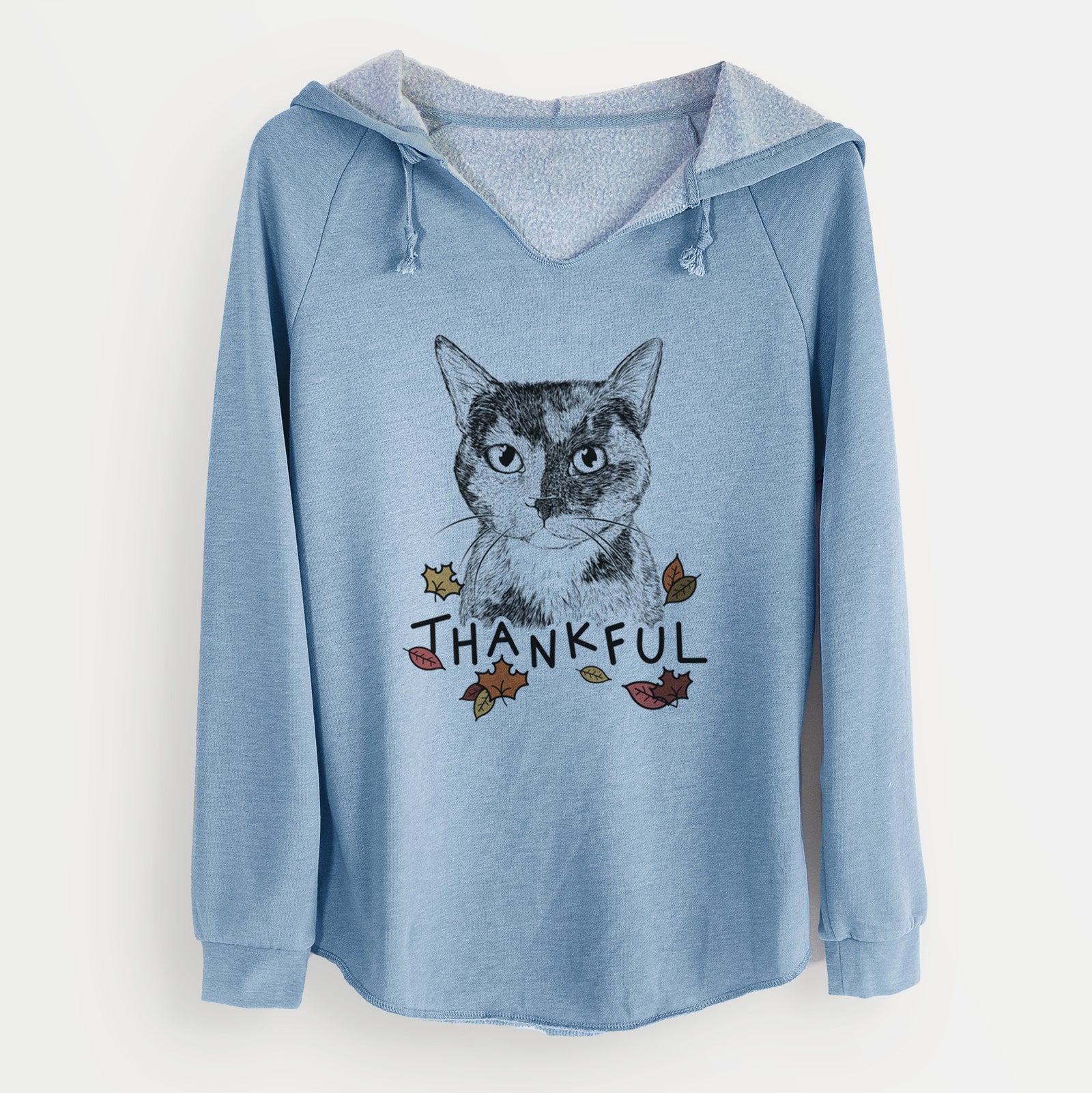 Thankful Spooky Kitty the Tortoiseshell Cat - Cali Wave Hooded Sweatshirt