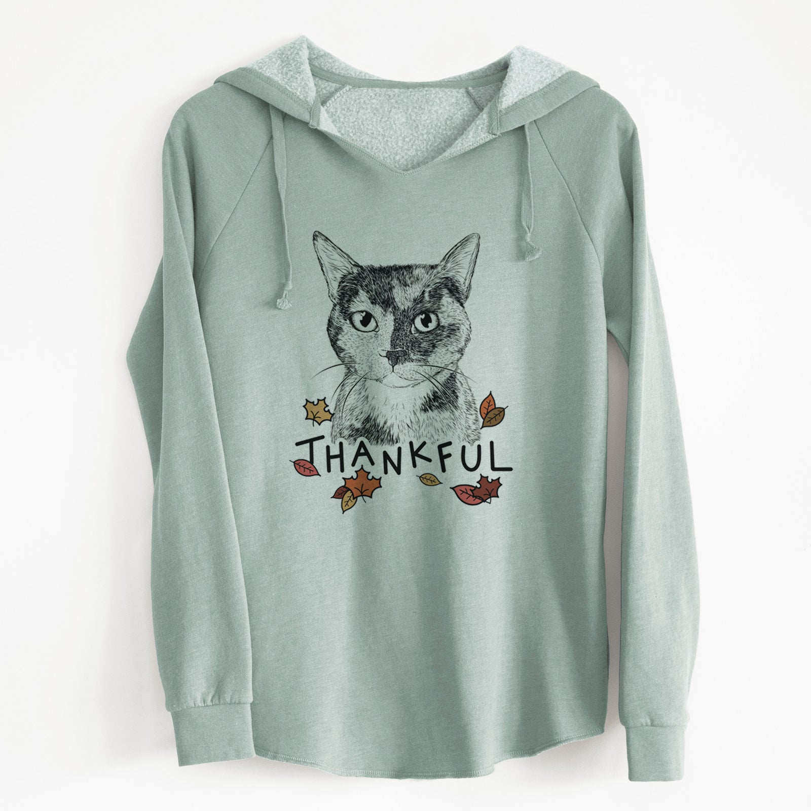 Thankful Spooky Kitty the Tortoiseshell Cat - Cali Wave Hooded Sweatshirt
