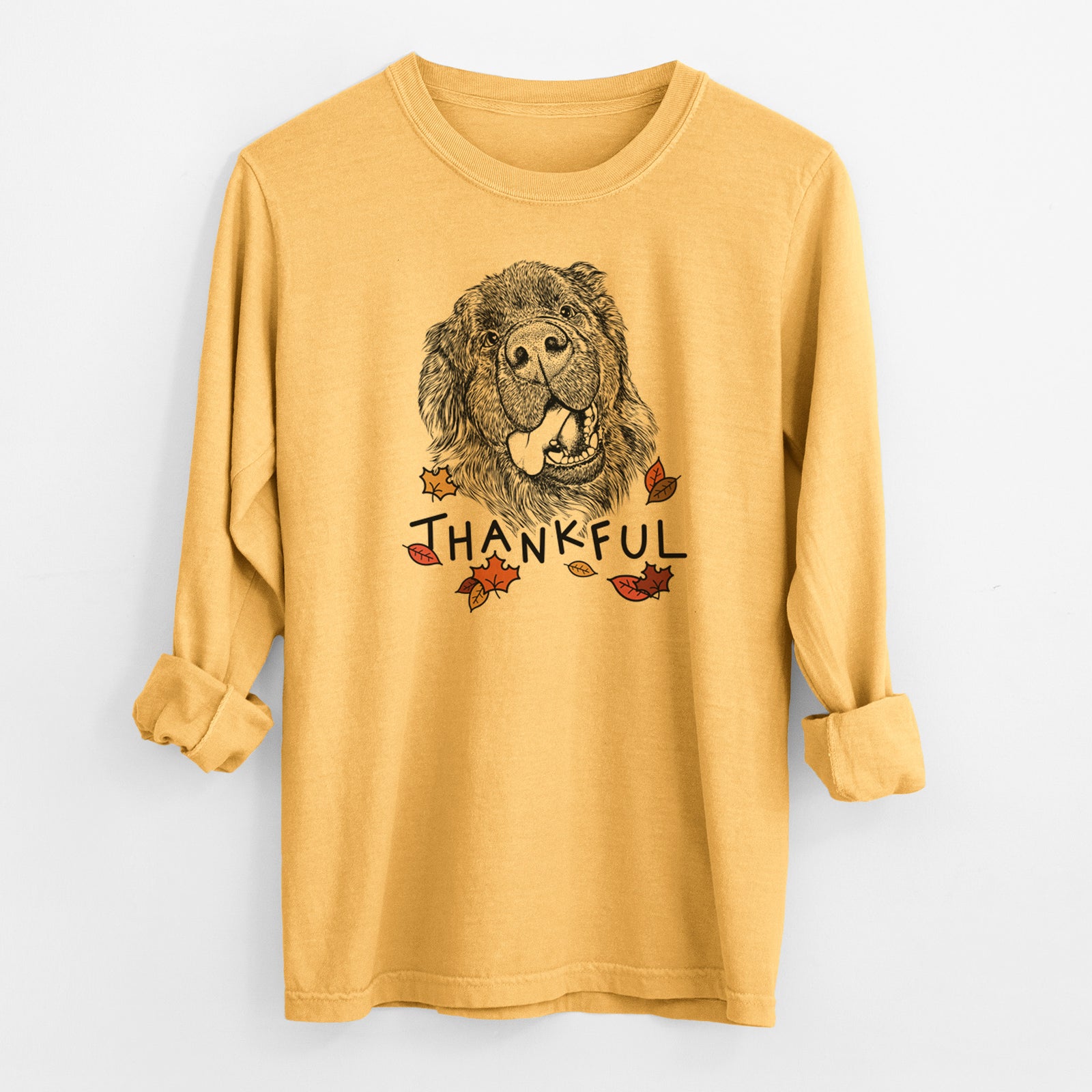 Thankful Tuna the Newfoundland - Men's Heavyweight 100% Cotton Long Sleeve