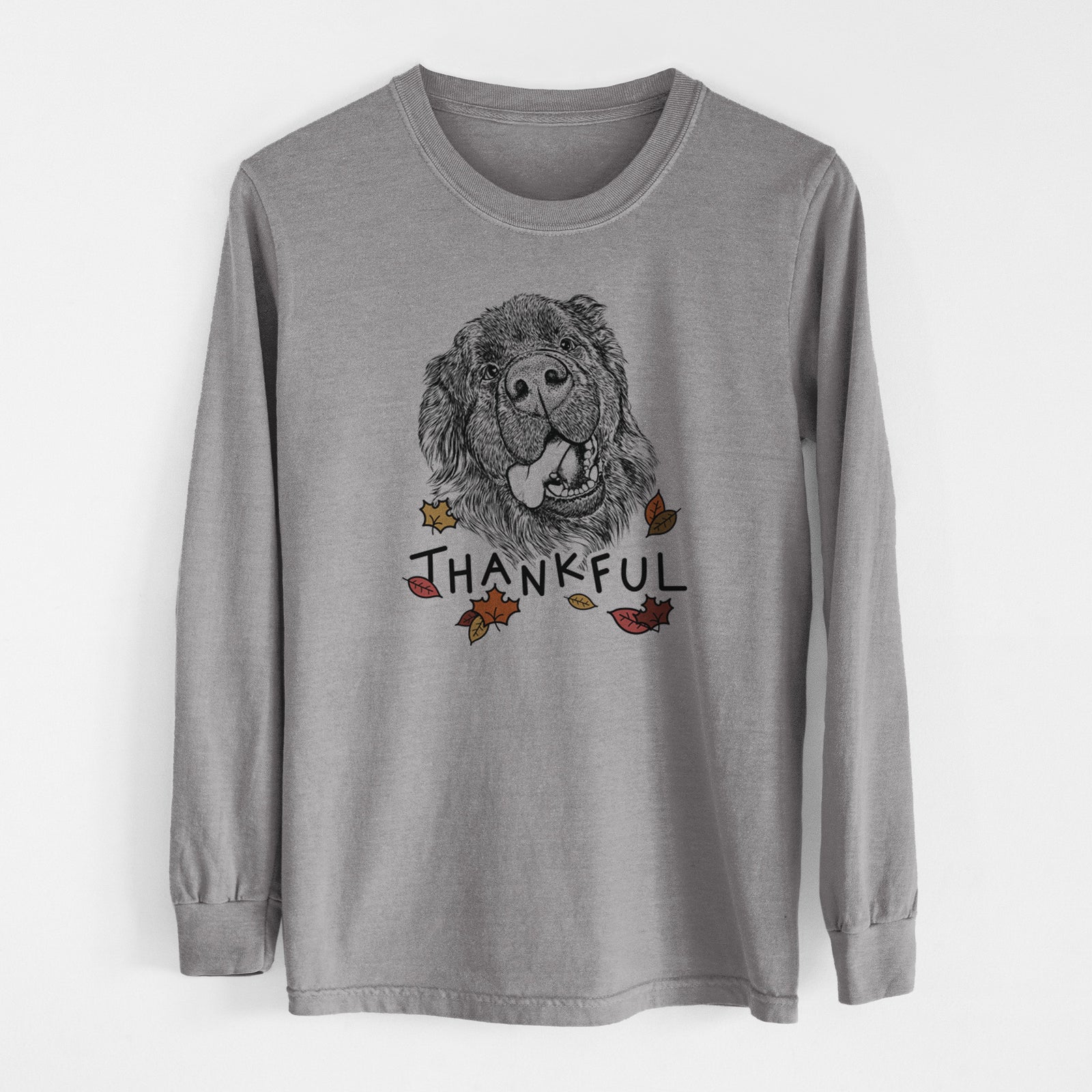 Thankful Tuna the Newfoundland - Men's Heavyweight 100% Cotton Long Sleeve