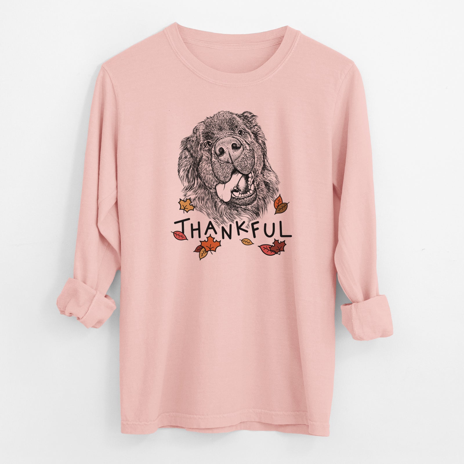 Thankful Tuna the Newfoundland - Men's Heavyweight 100% Cotton Long Sleeve