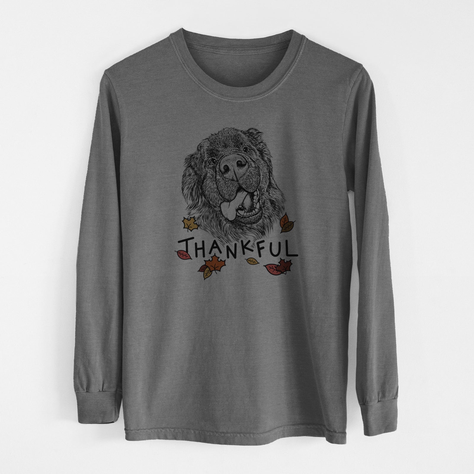 Thankful Tuna the Newfoundland - Men's Heavyweight 100% Cotton Long Sleeve