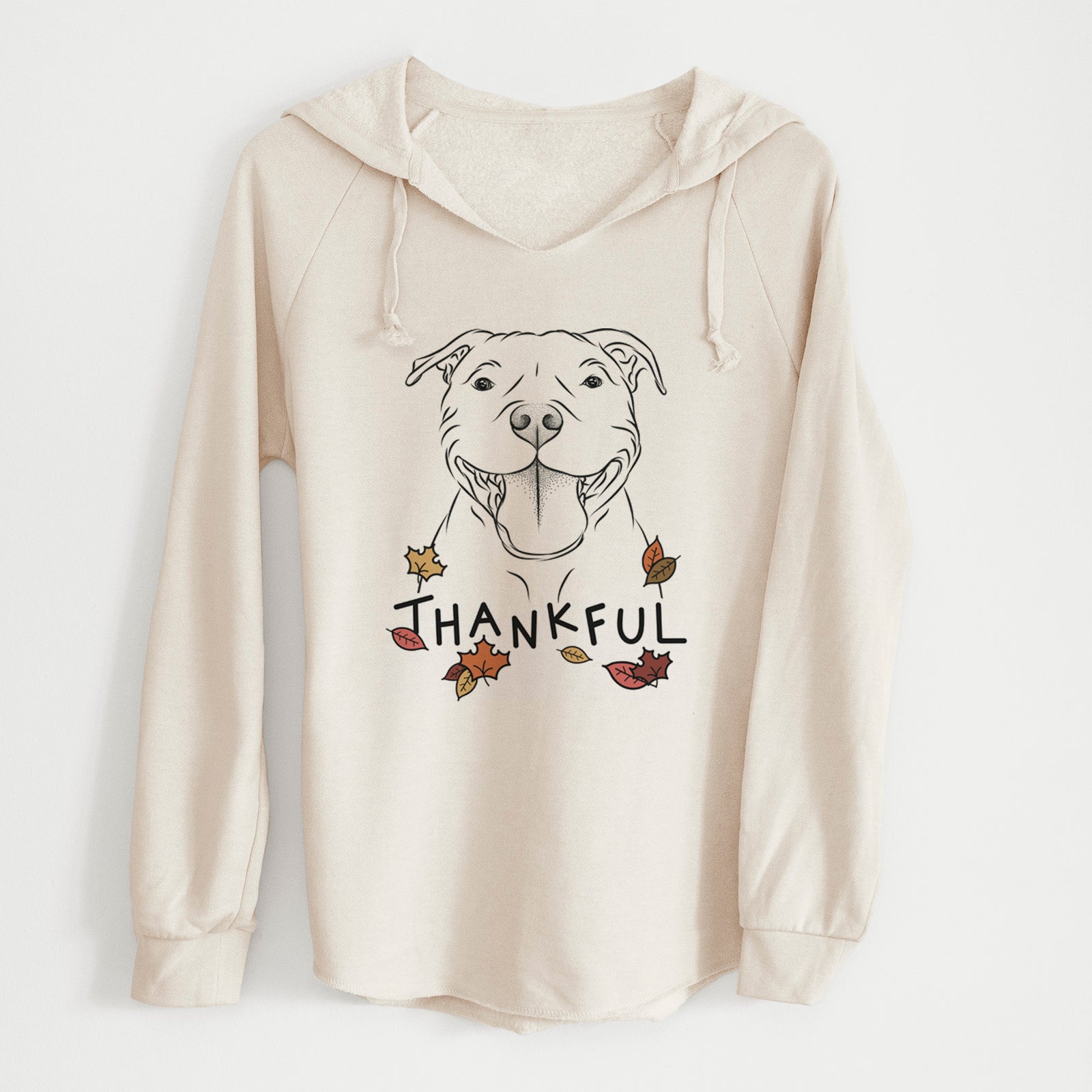 Thankful Wafer the Staffordshire Bull Terrier - Cali Wave Hooded Sweatshirt