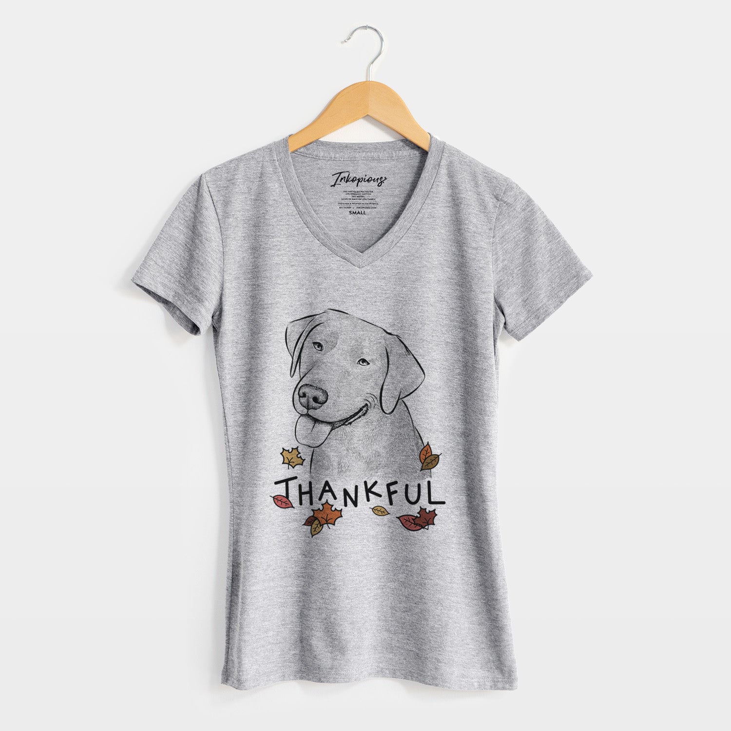 Thankful Zeppelin the Black Labrador - Women's V-neck Shirt