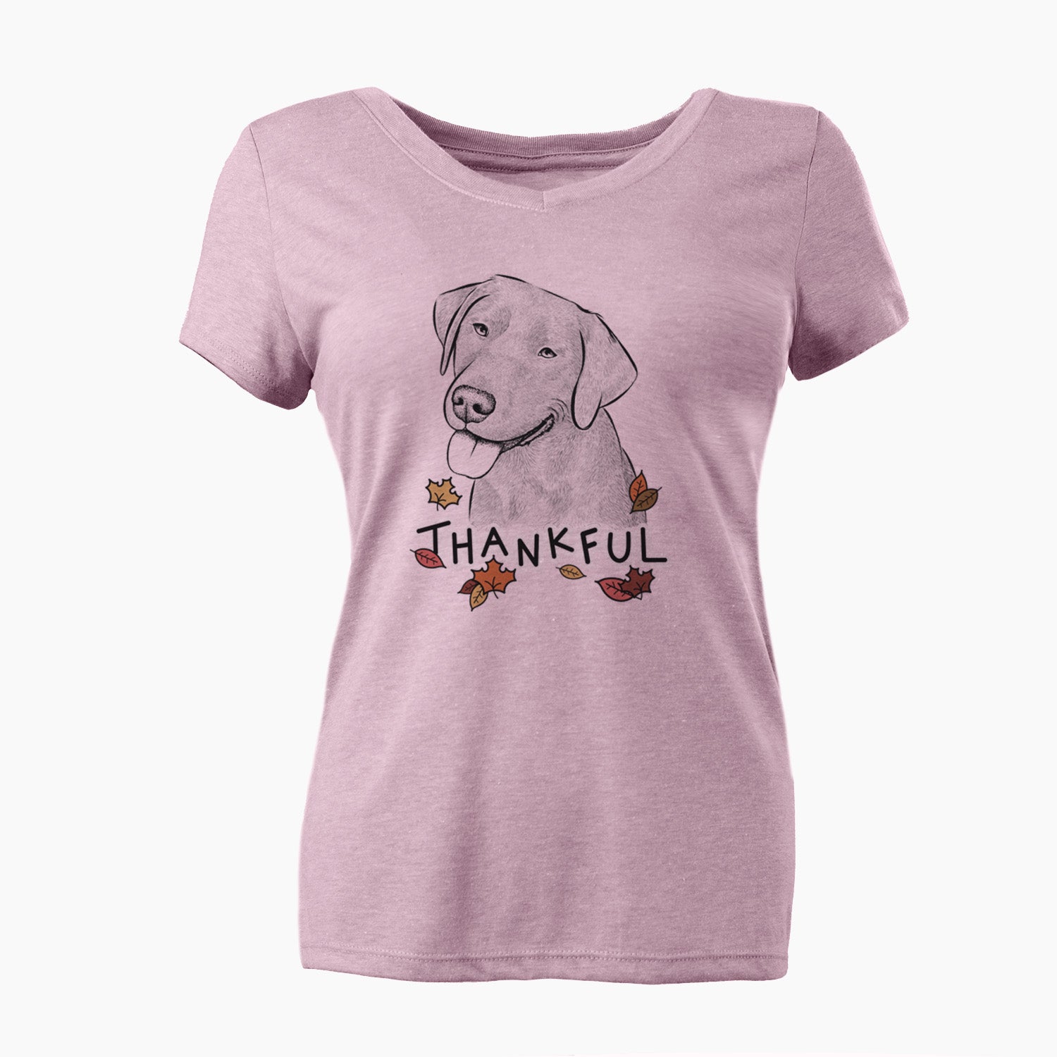 Thankful Zeppelin the Black Labrador - Women's V-neck Shirt