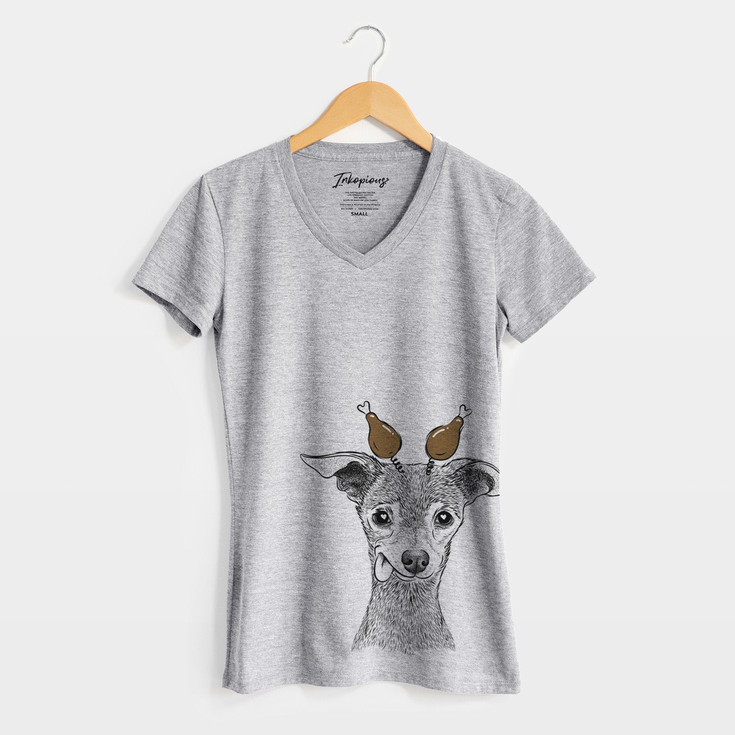 Thanksgiving Bebe the Chihuahua - Women's Perfect V-neck Shirt
