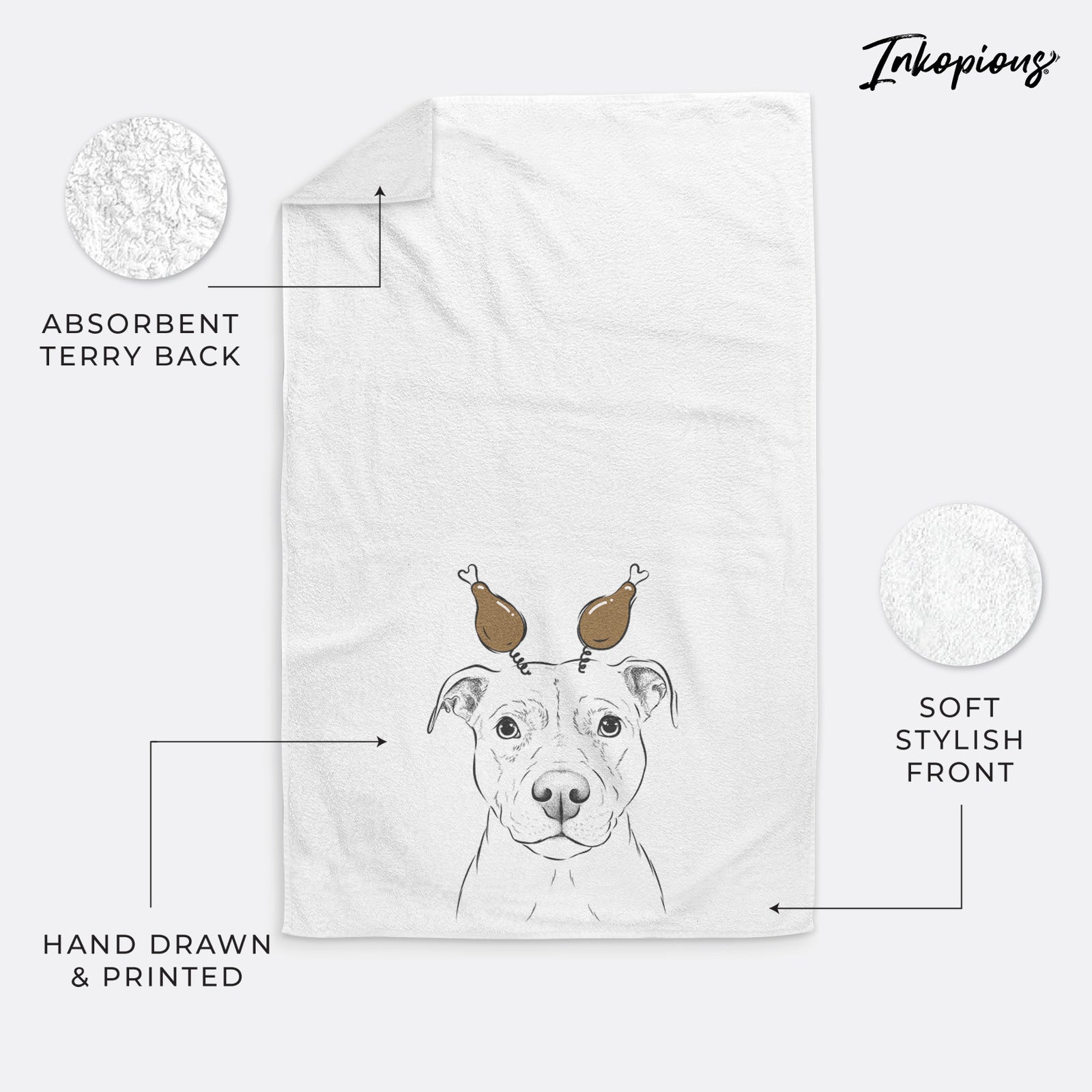 Khaleesi the Pitbull Decorative Hand Towel