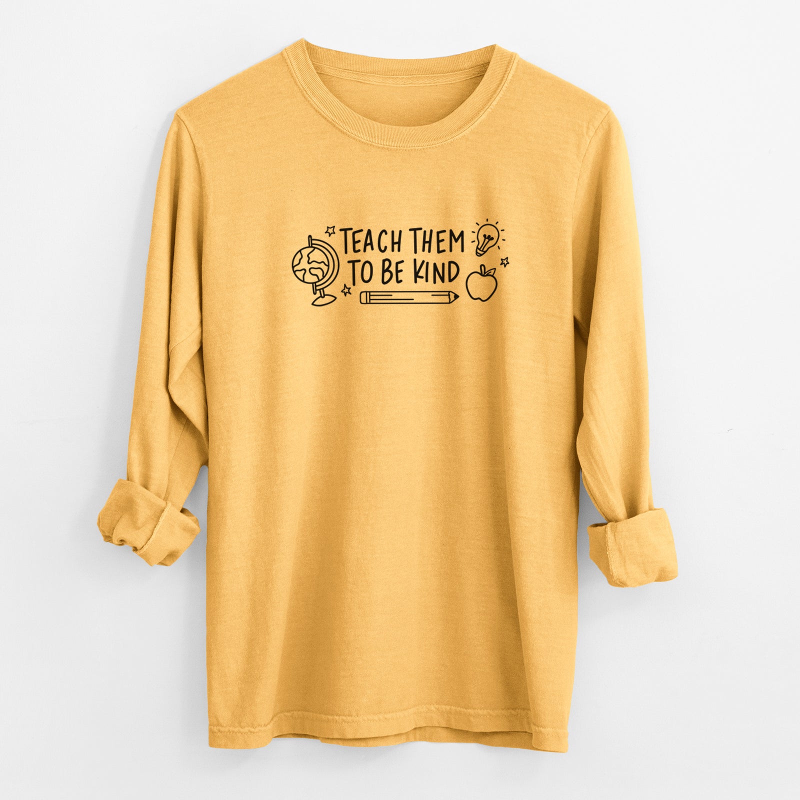 Teach Them To Be Kind - Men's Heavyweight 100% Cotton Long Sleeve