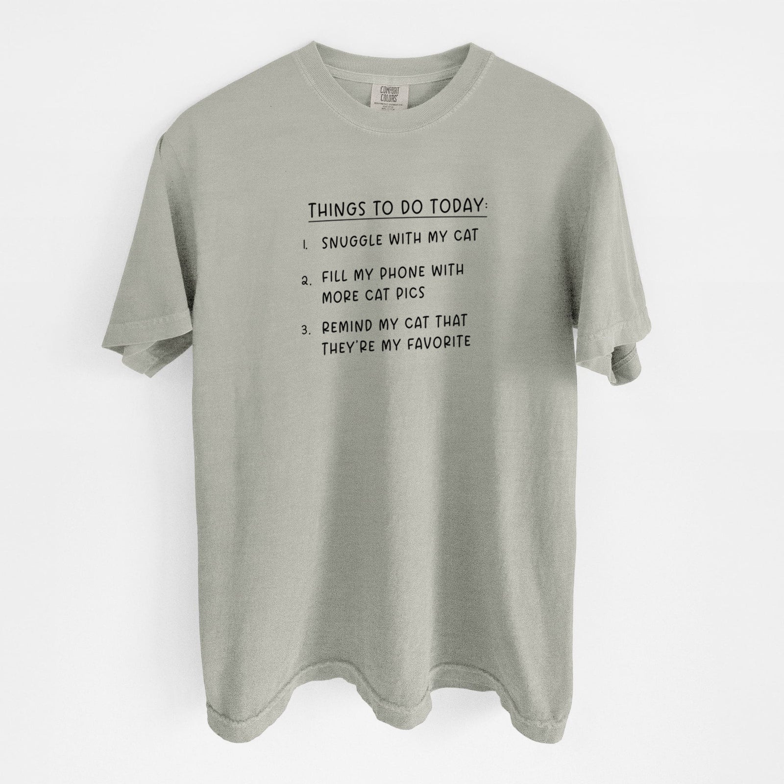 Things to Do Today - Snuggle with Cat - Unisex Comfort Colors Garment-Dyed Heavyweight T-shirt in Sandstone