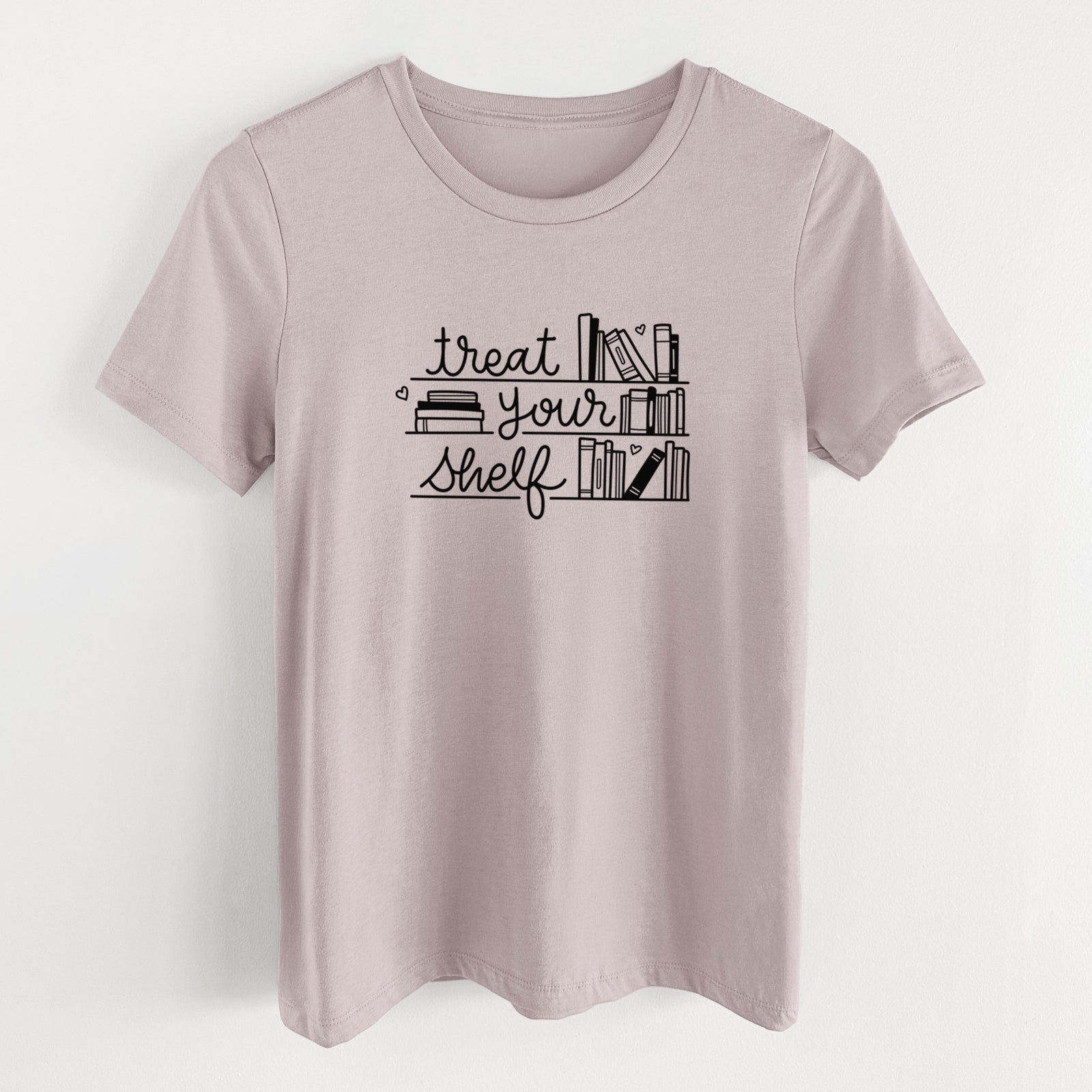 Treat Your Shelf - Book Pun - Women's Lightweight Relaxed Fit 100% Cotton Crewneck