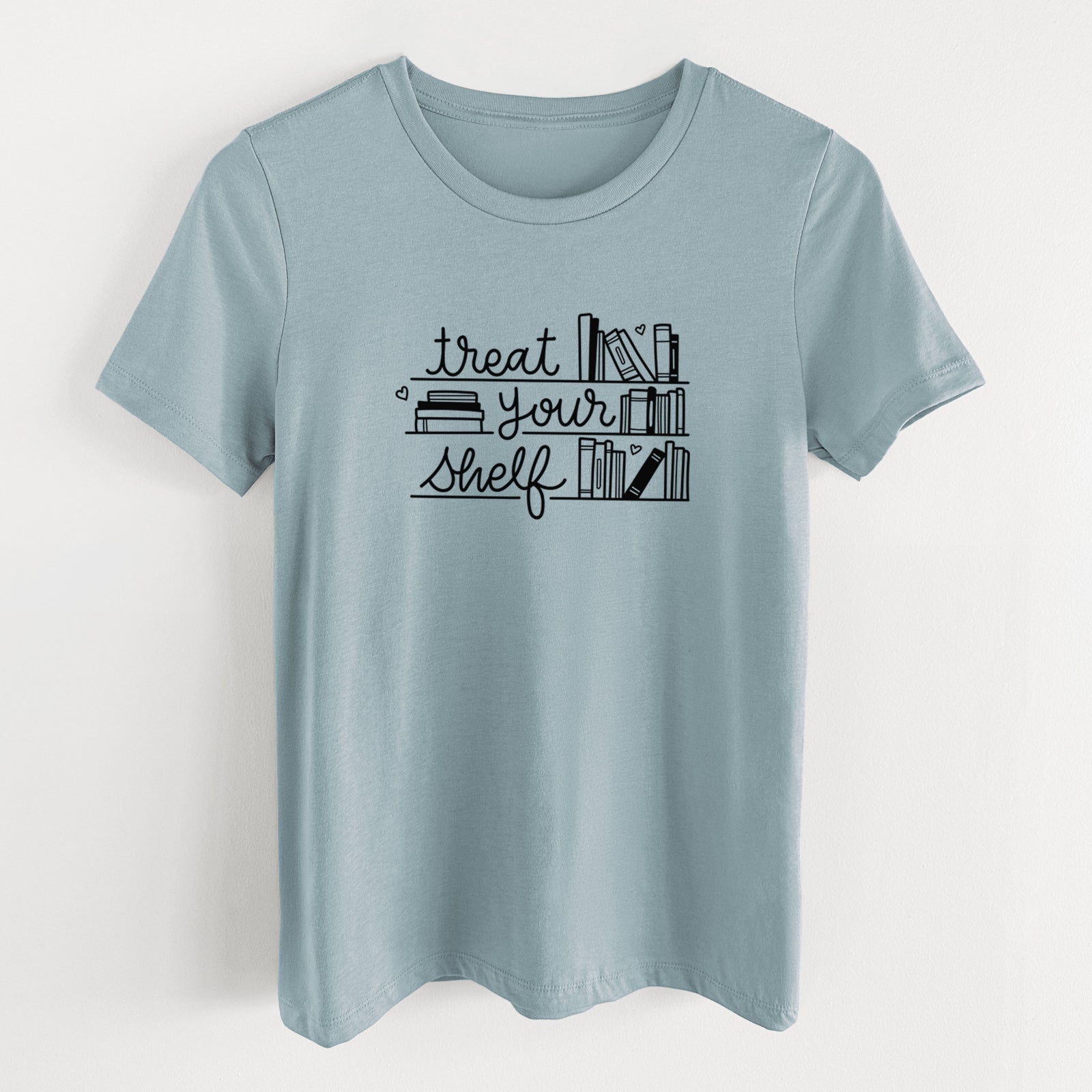 Treat Your Shelf - Book Pun - Women's Lightweight Relaxed Fit 100% Cotton Crewneck