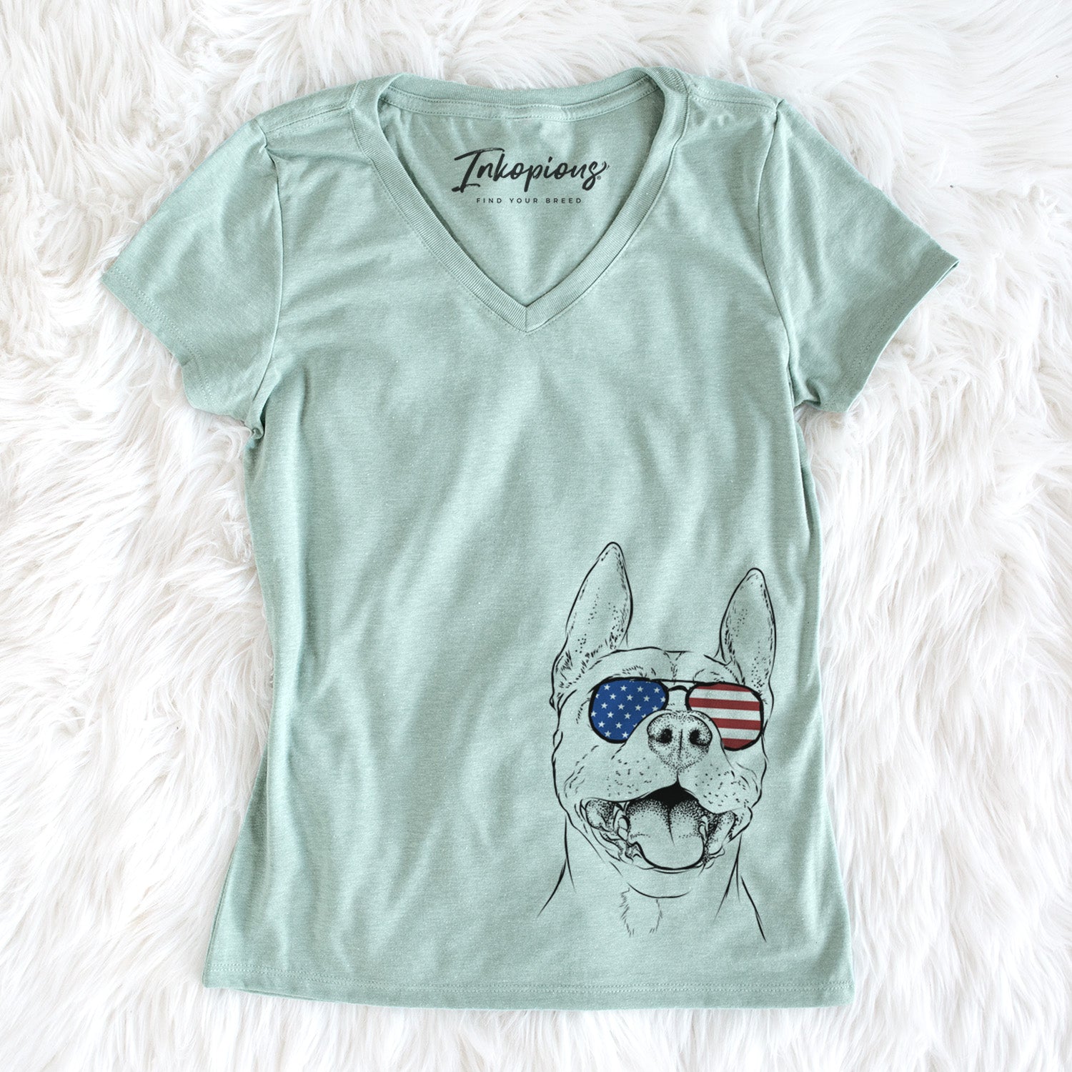 USA Wally the Pitbull - Women's Perfect V-neck Shirt