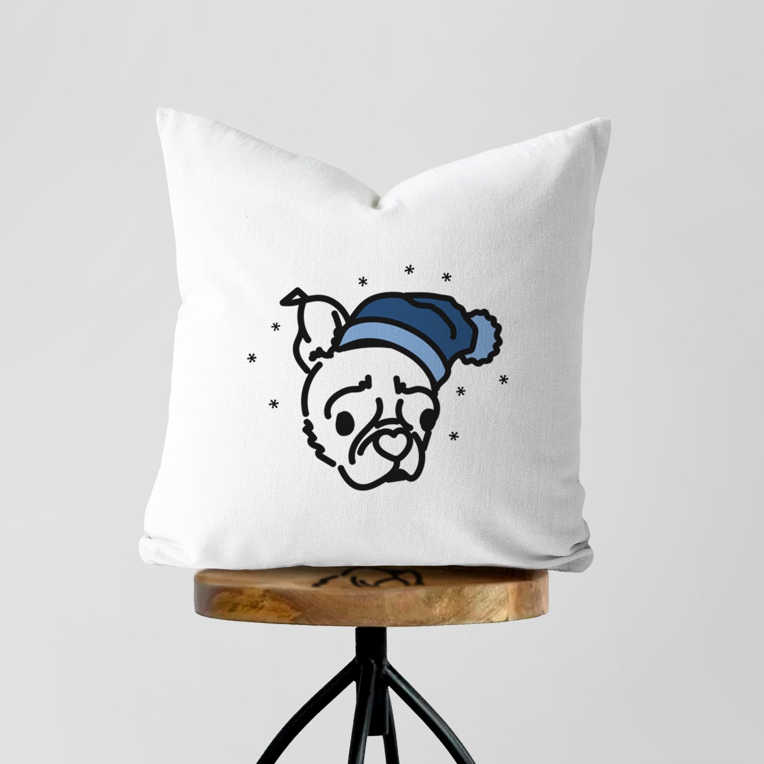 Love Always Pug Boston Terrier Mix - Bella - Throw Pillow Cover