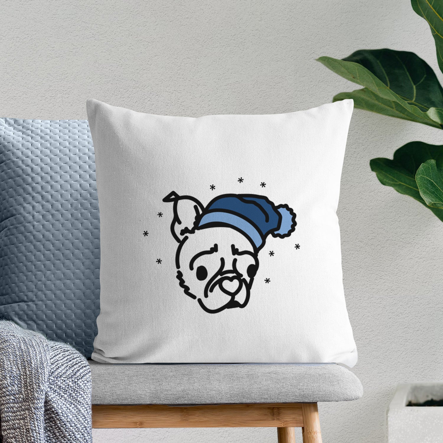 Love Always Pug Boston Terrier Mix - Bella - Throw Pillow Cover