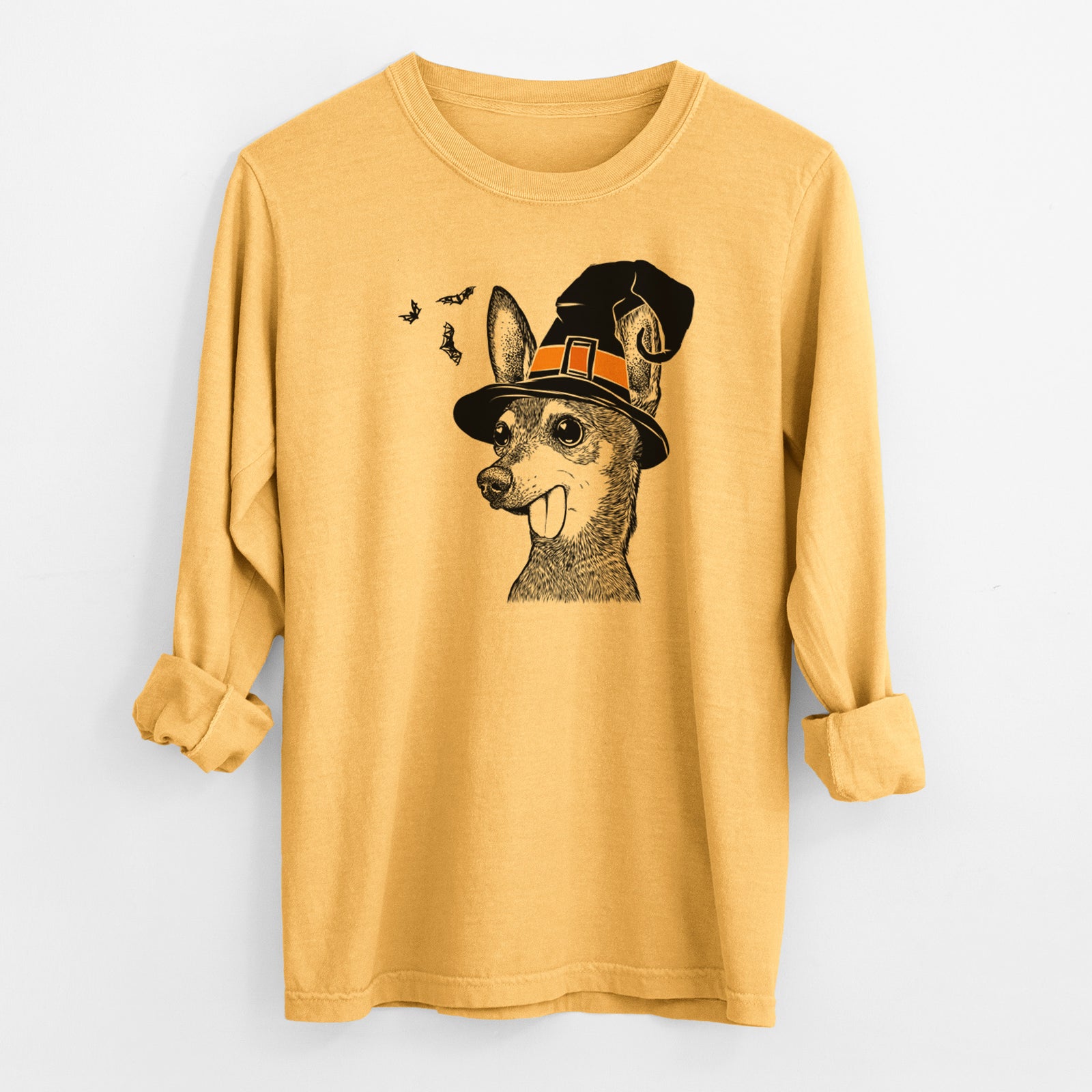 Witch Aaron the Chihuahua - Men's Heavyweight 100% Cotton Long Sleeve