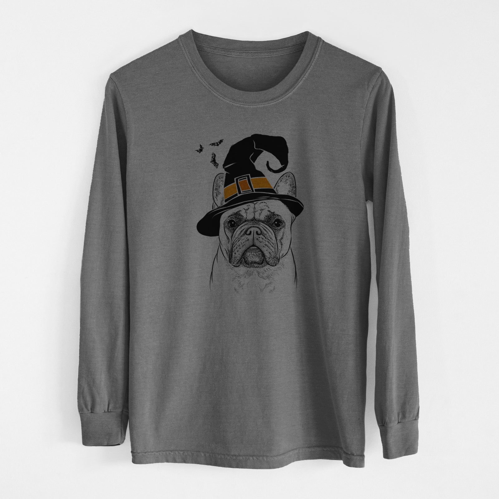 Witch Acelynn the French Bulldog - Men's Heavyweight 100% Cotton Long Sleeve