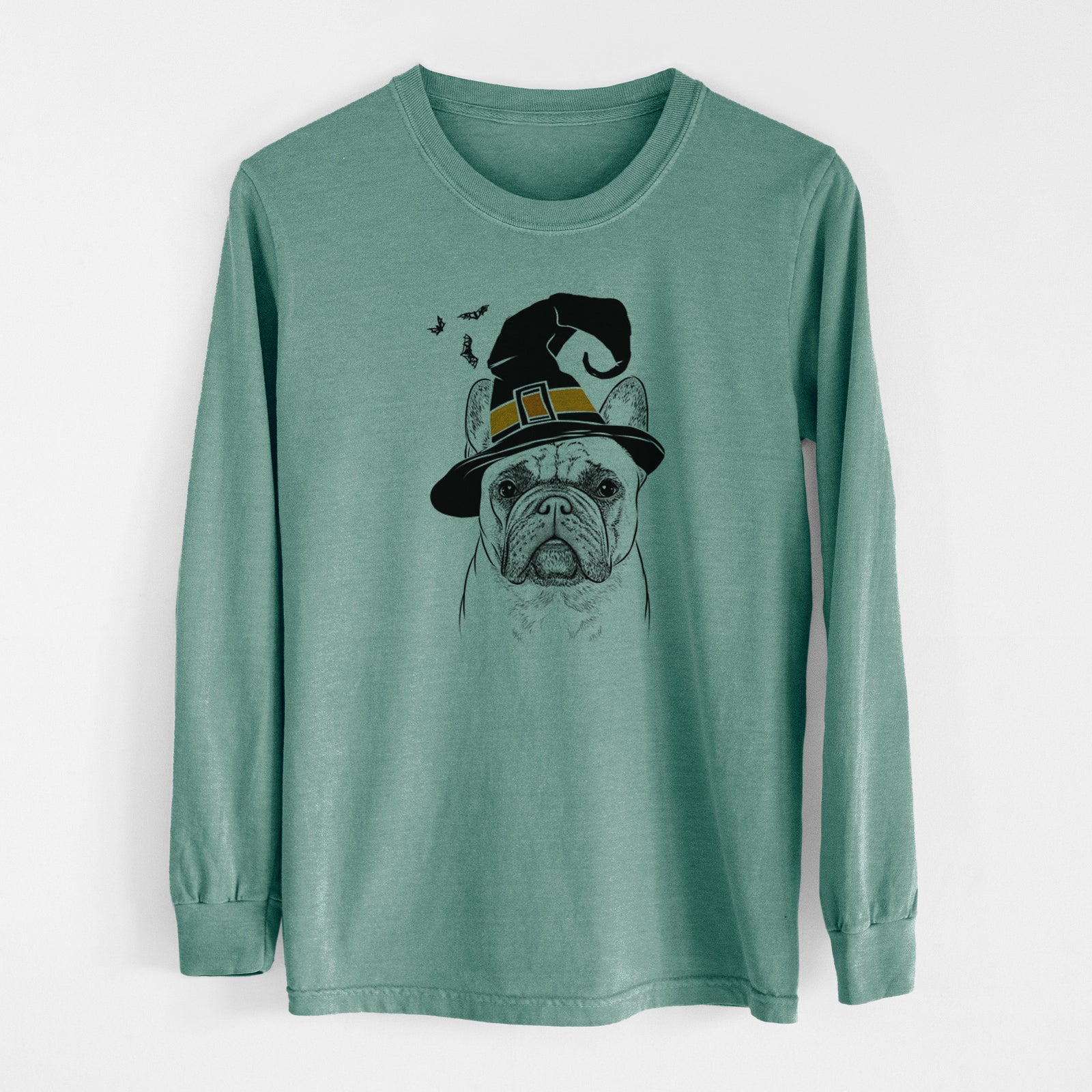 Witch Acelynn the French Bulldog - Men's Heavyweight 100% Cotton Long Sleeve