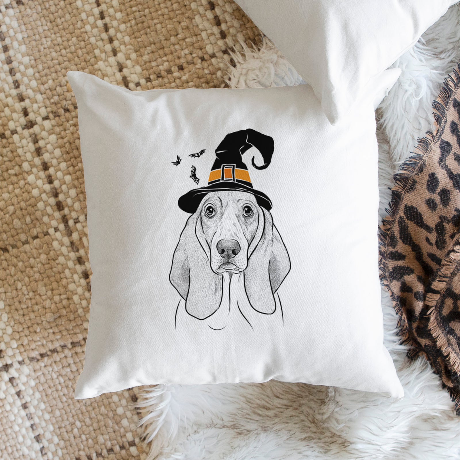 Addison the Basset Hound - Throw Pillow Cover