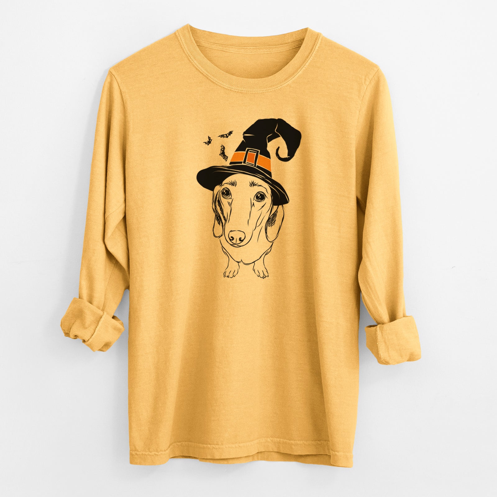 Witch Annabelle the Dachshund - Men's Heavyweight 100% Cotton Long Sleeve