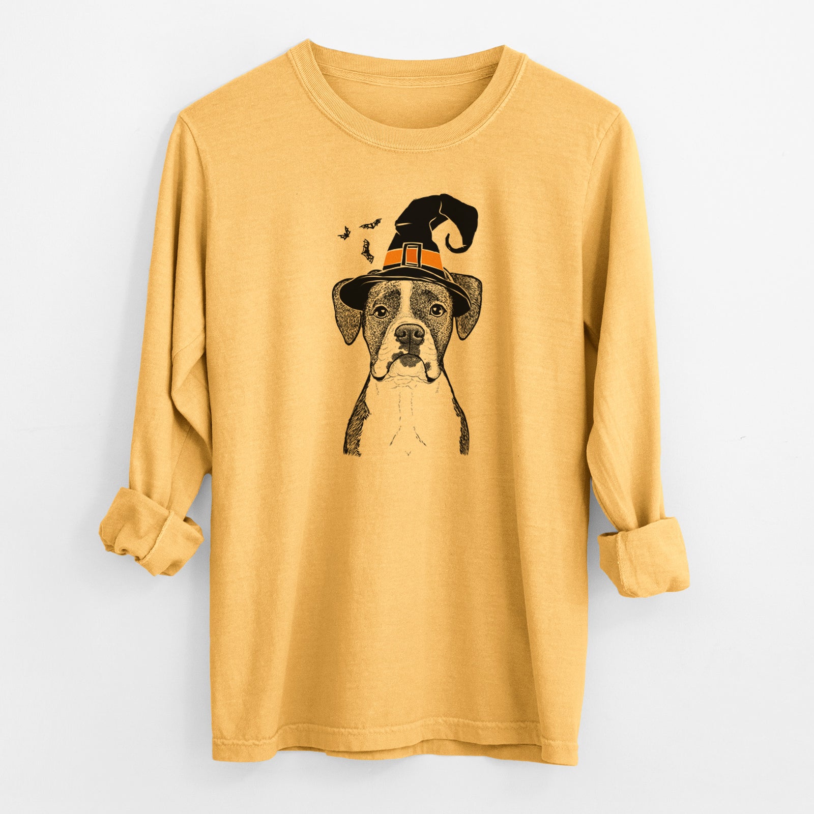Witch Annie the Boxer - Men's Heavyweight 100% Cotton Long Sleeve