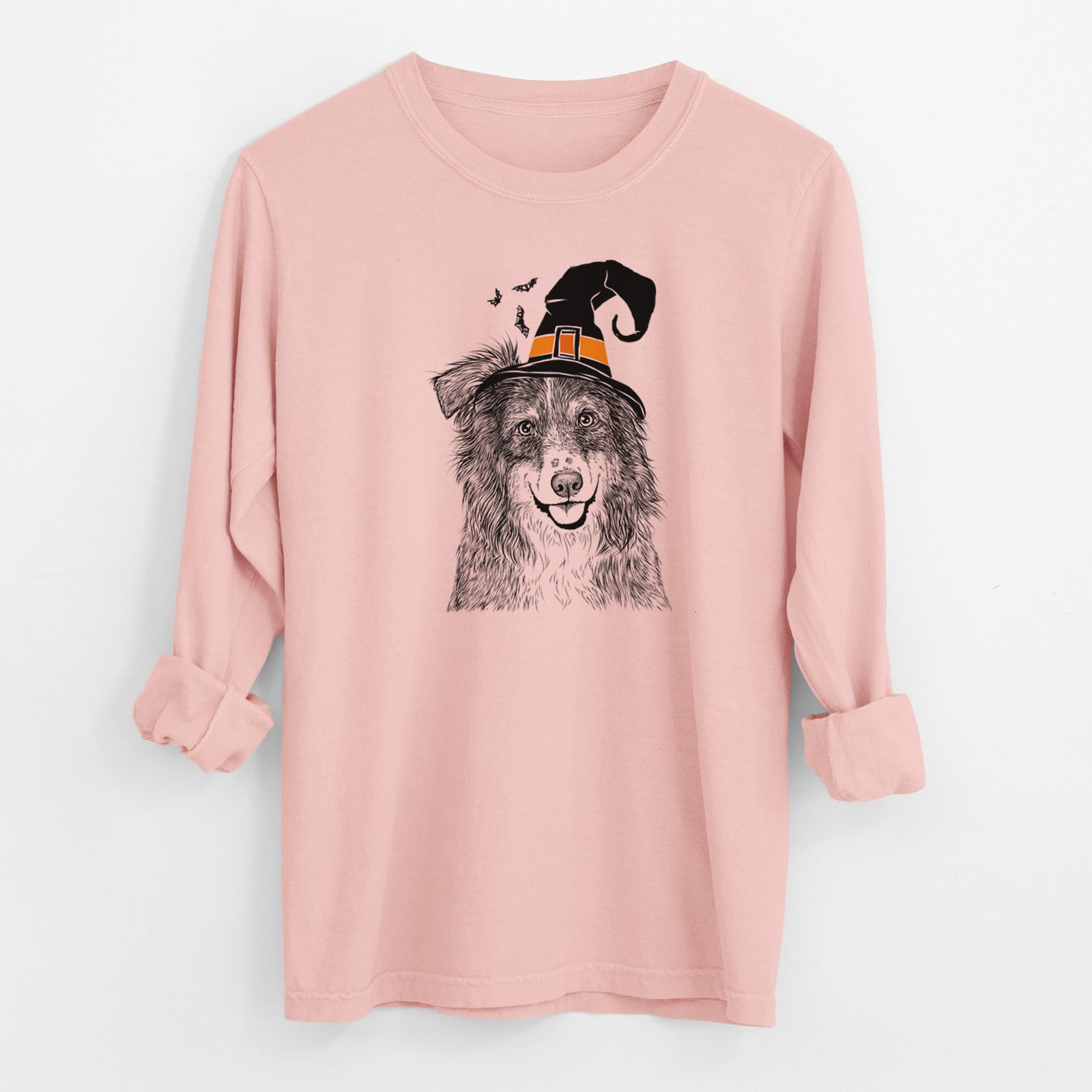 Witch Aushe the Australian Shepherd - Men's Heavyweight 100% Cotton Long Sleeve