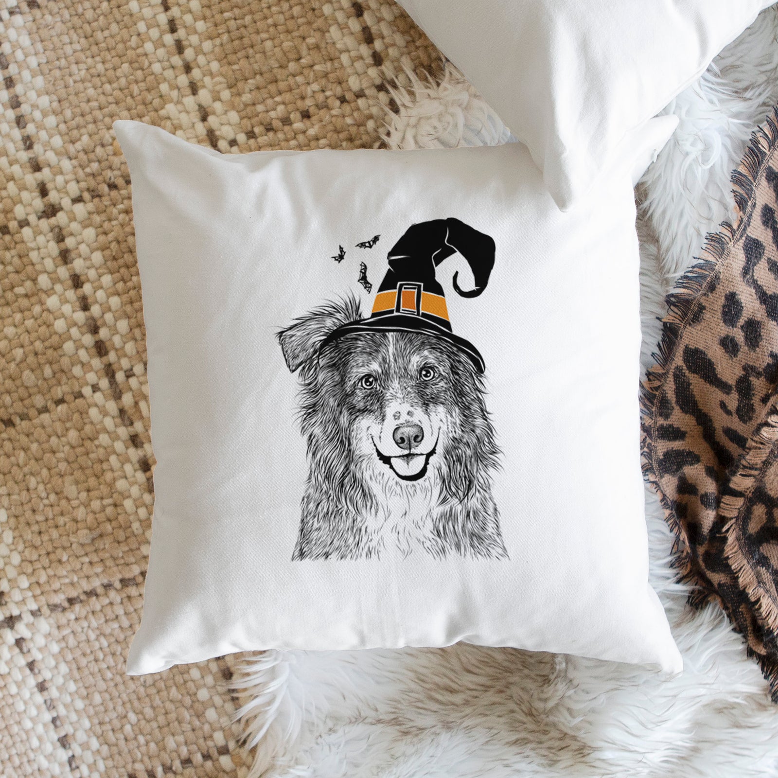 Aushe the Australian Shepherd - Throw Pillow Cover