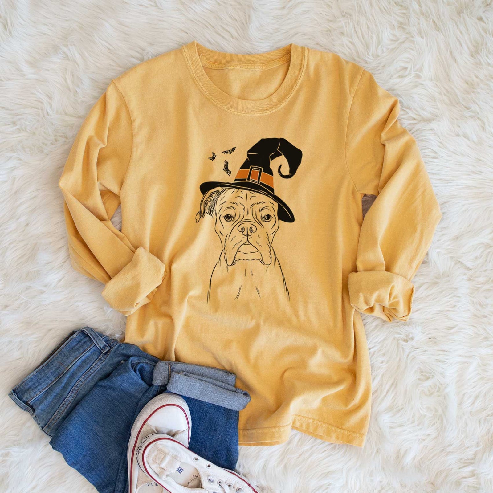 Witch Axel the Boxer - Men's Heavyweight 100% Cotton Long Sleeve