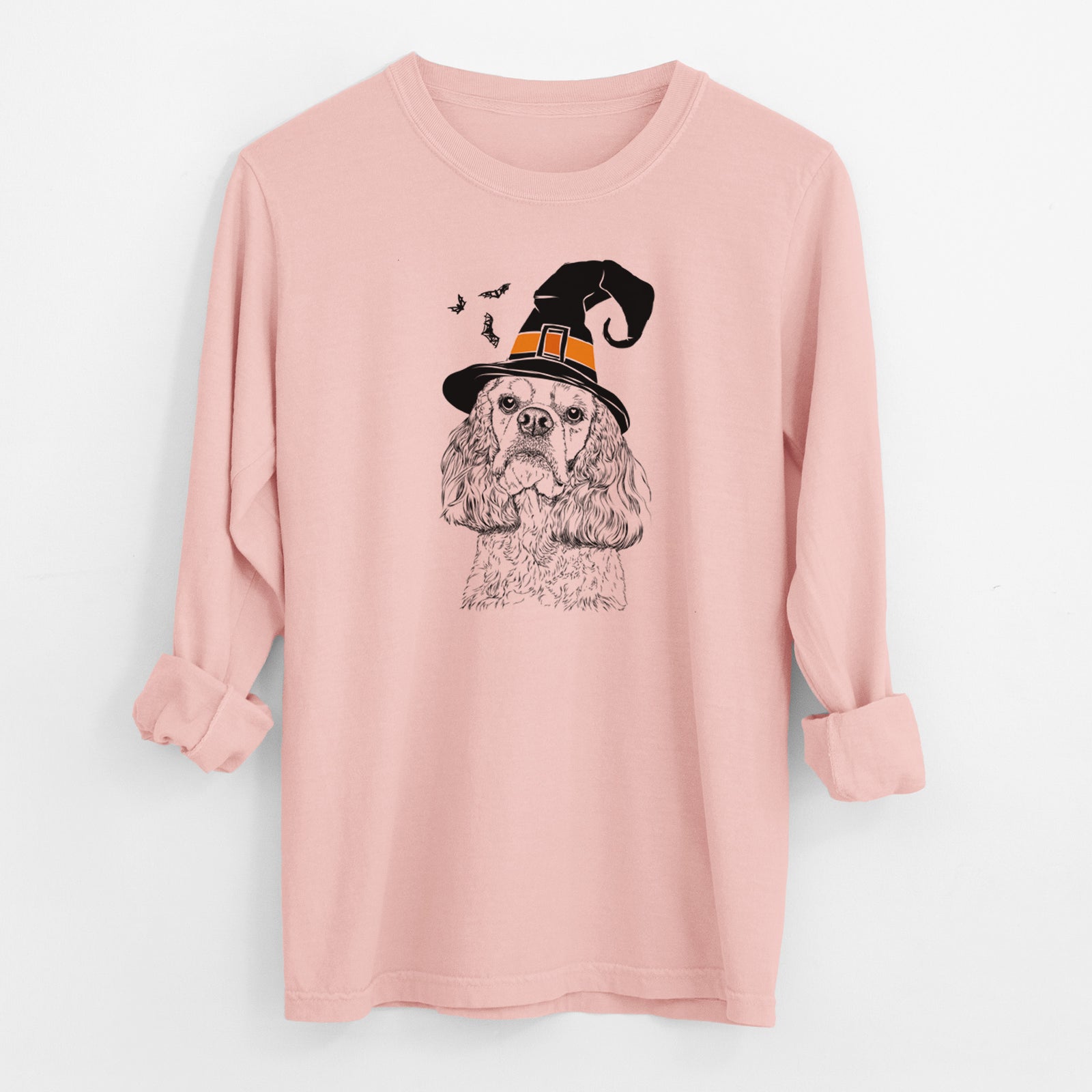 Witch Bailey the American Cocker Spaniel - Men's Heavyweight 100% Cotton Long Sleeve