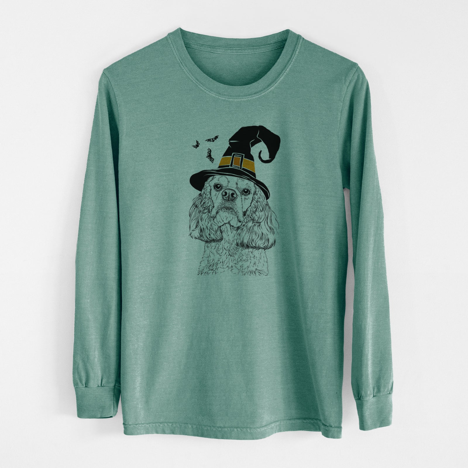 Witch Bailey the American Cocker Spaniel - Men's Heavyweight 100% Cotton Long Sleeve