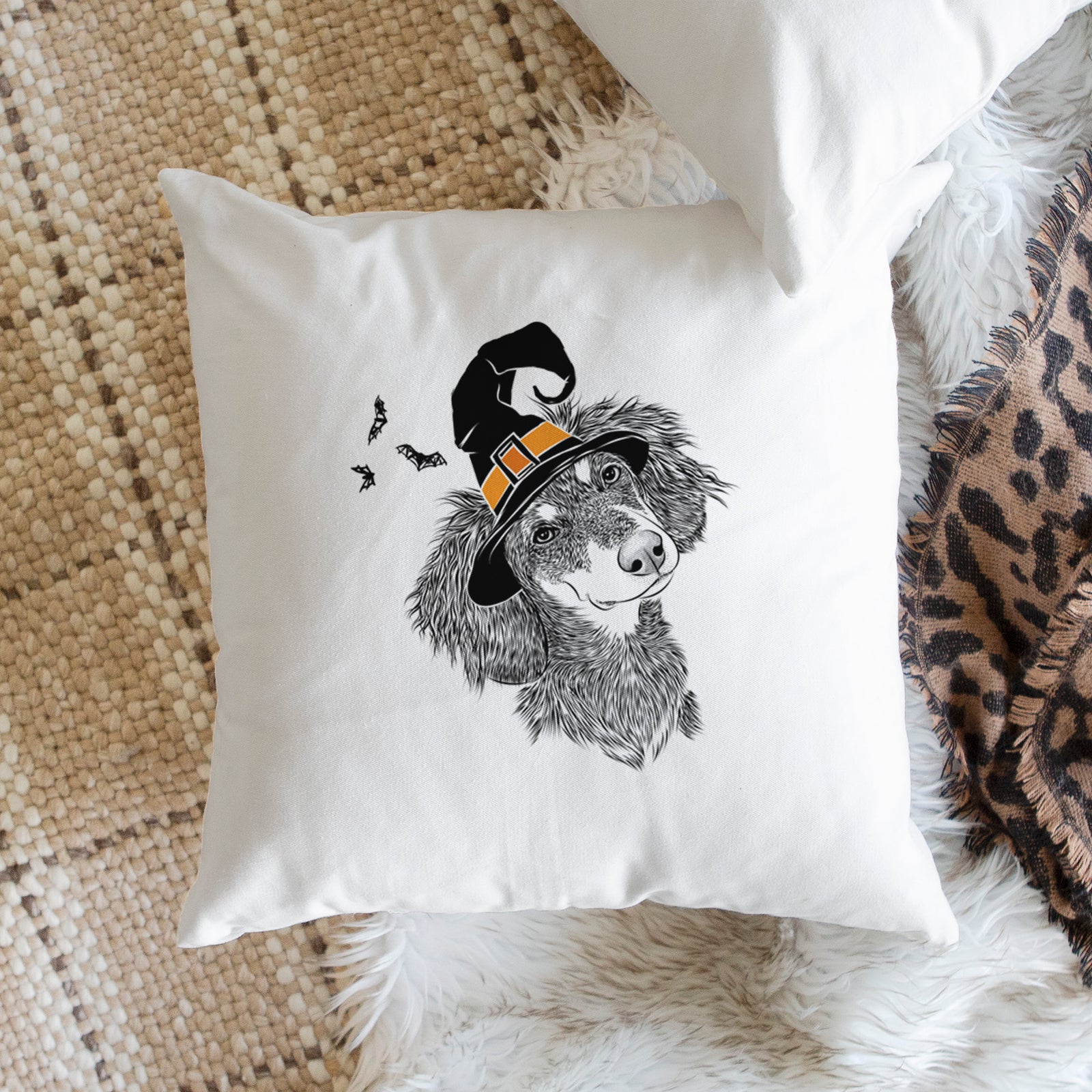 Bailey the Long Haired Dachshund - Throw Pillow Cover