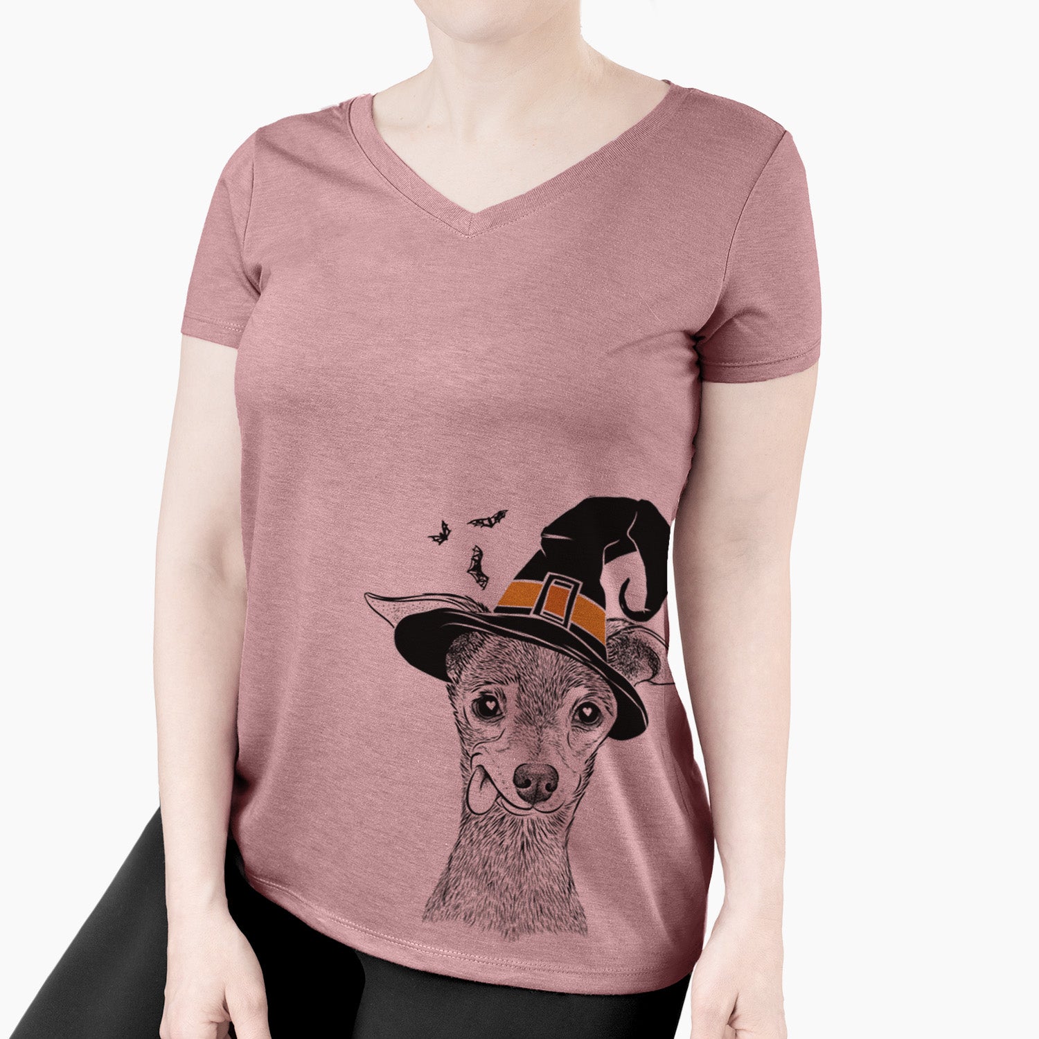 Witch Bebe the Chihuahua - Women's Perfect V-neck Shirt