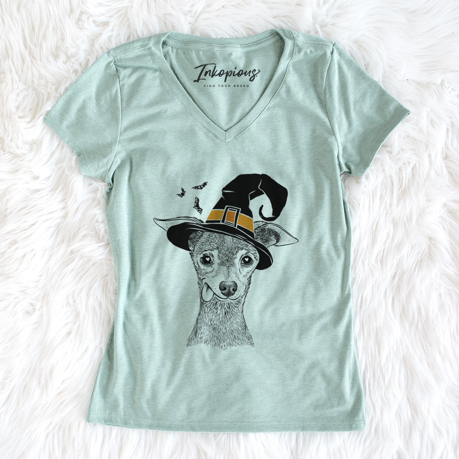 Witch Bebe the Chihuahua - Women's Perfect V-neck Shirt