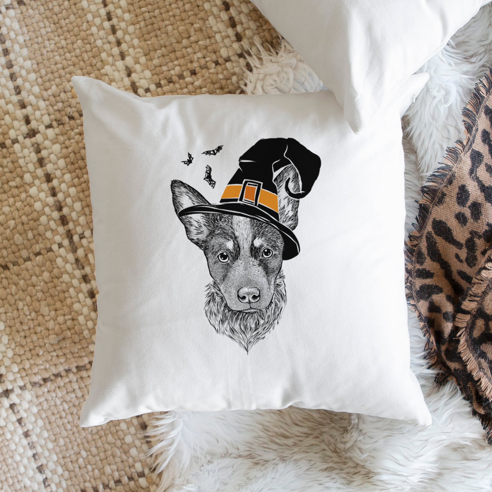 Bella the Blue Heeler Puppy - Throw Pillow Cover