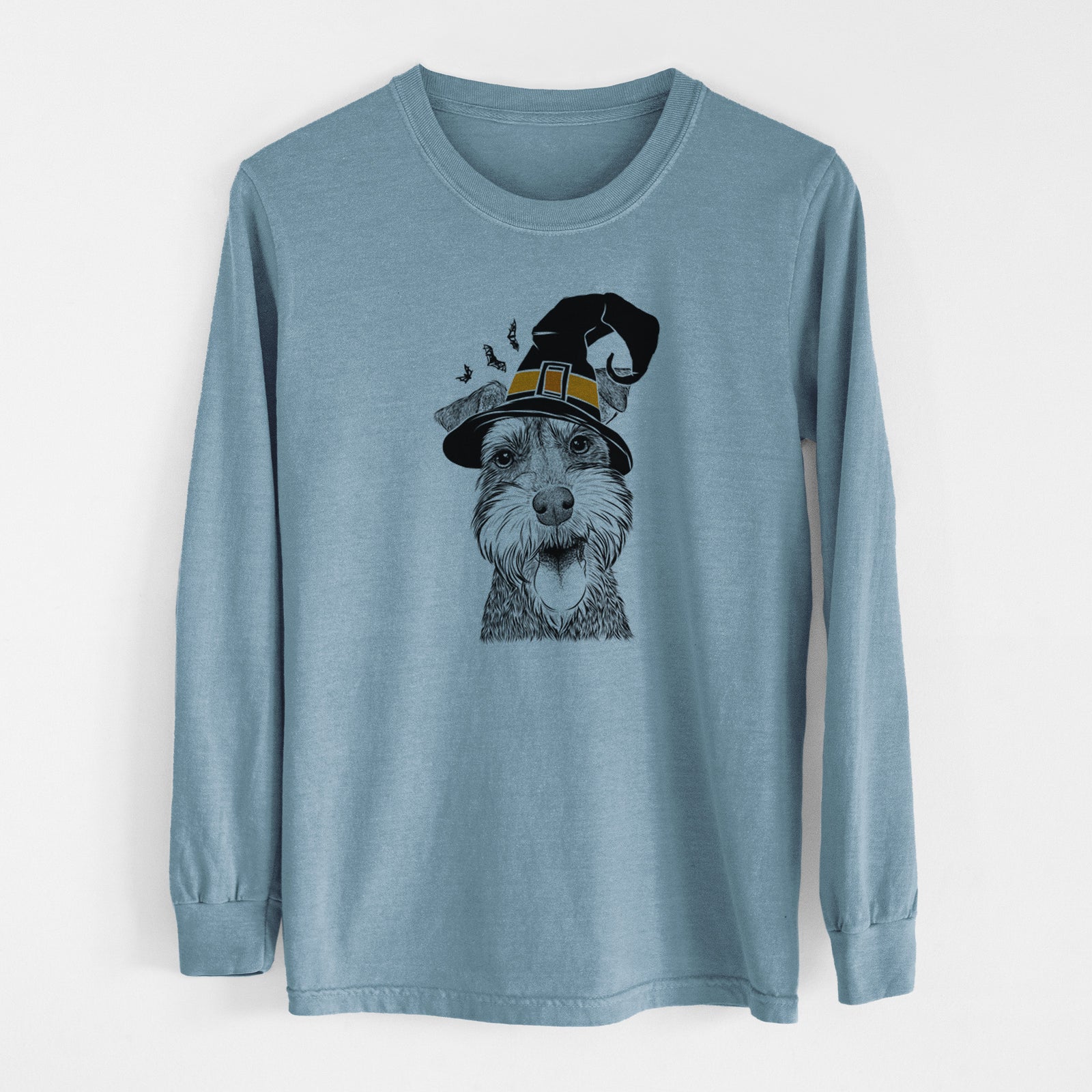 Witch Bernadette the Mini Schnauzer - Men's Heavyweight 100% Cotton Long Sleeve