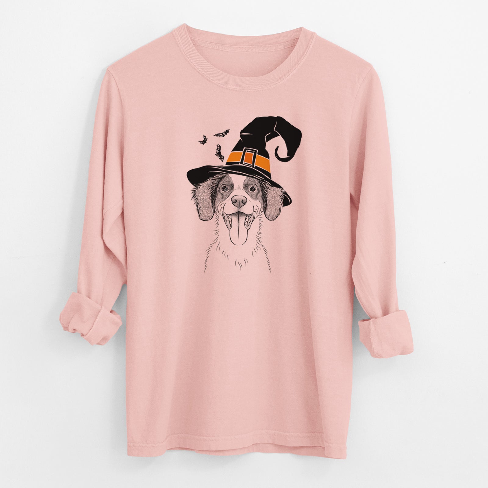 Witch Birdie the Brittany - Men's Heavyweight 100% Cotton Long Sleeve