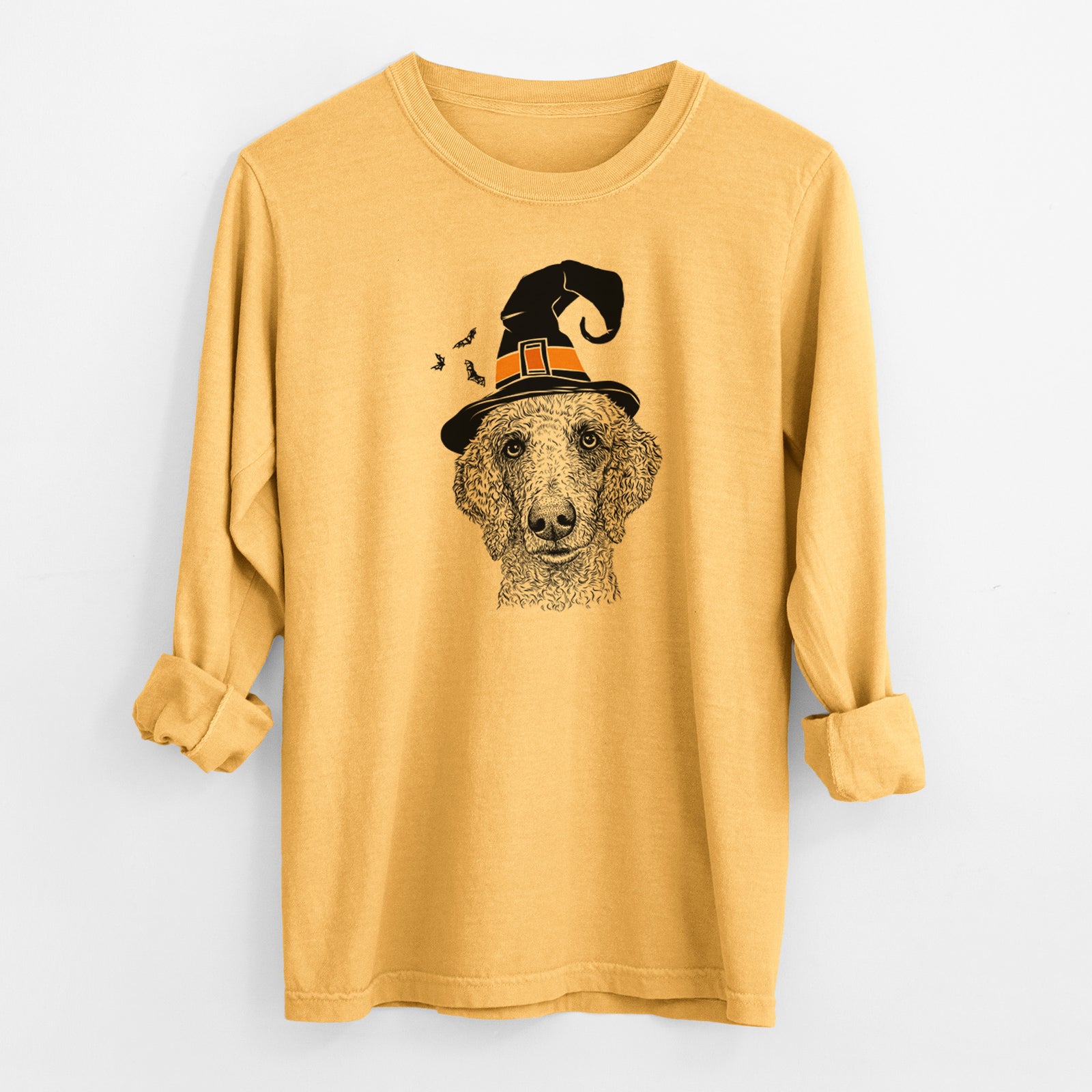 Witch Blossom the Poodle - Men's Heavyweight 100% Cotton Long Sleeve