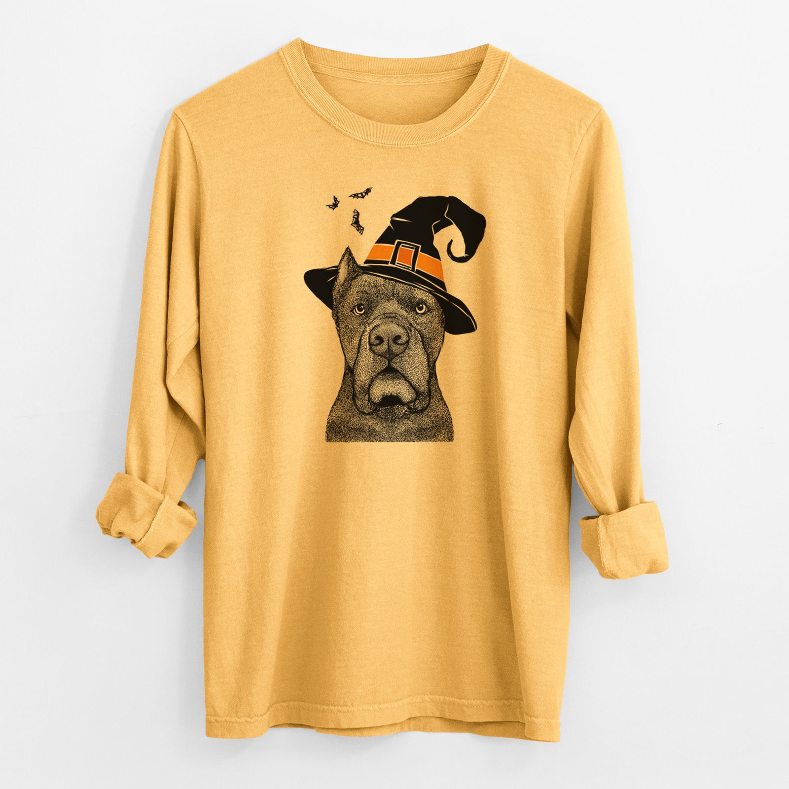 Witch Bruno the Cane Corso - Men's Heavyweight 100% Cotton Long Sleeve