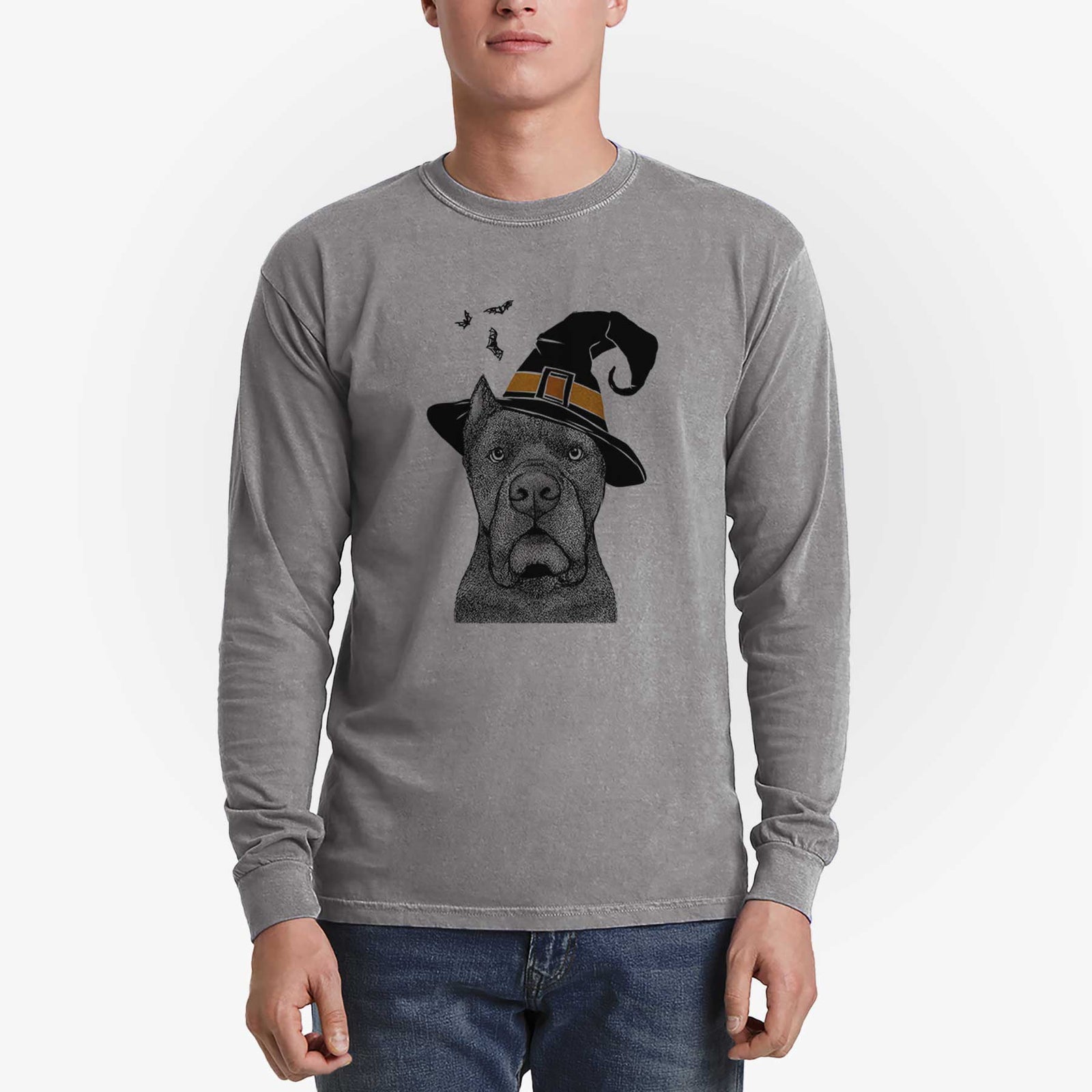 Witch Bruno the Cane Corso - Men's Heavyweight 100% Cotton Long Sleeve