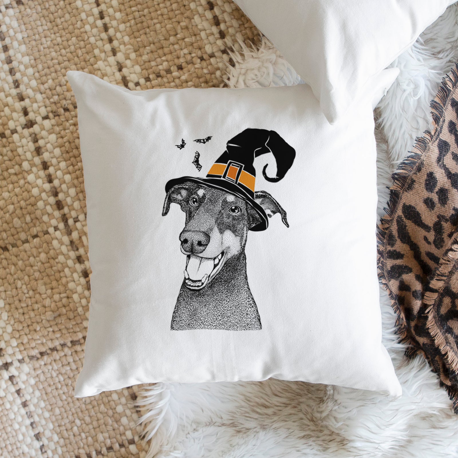Bunnie the Doberman Pinscher - Throw Pillow Cover