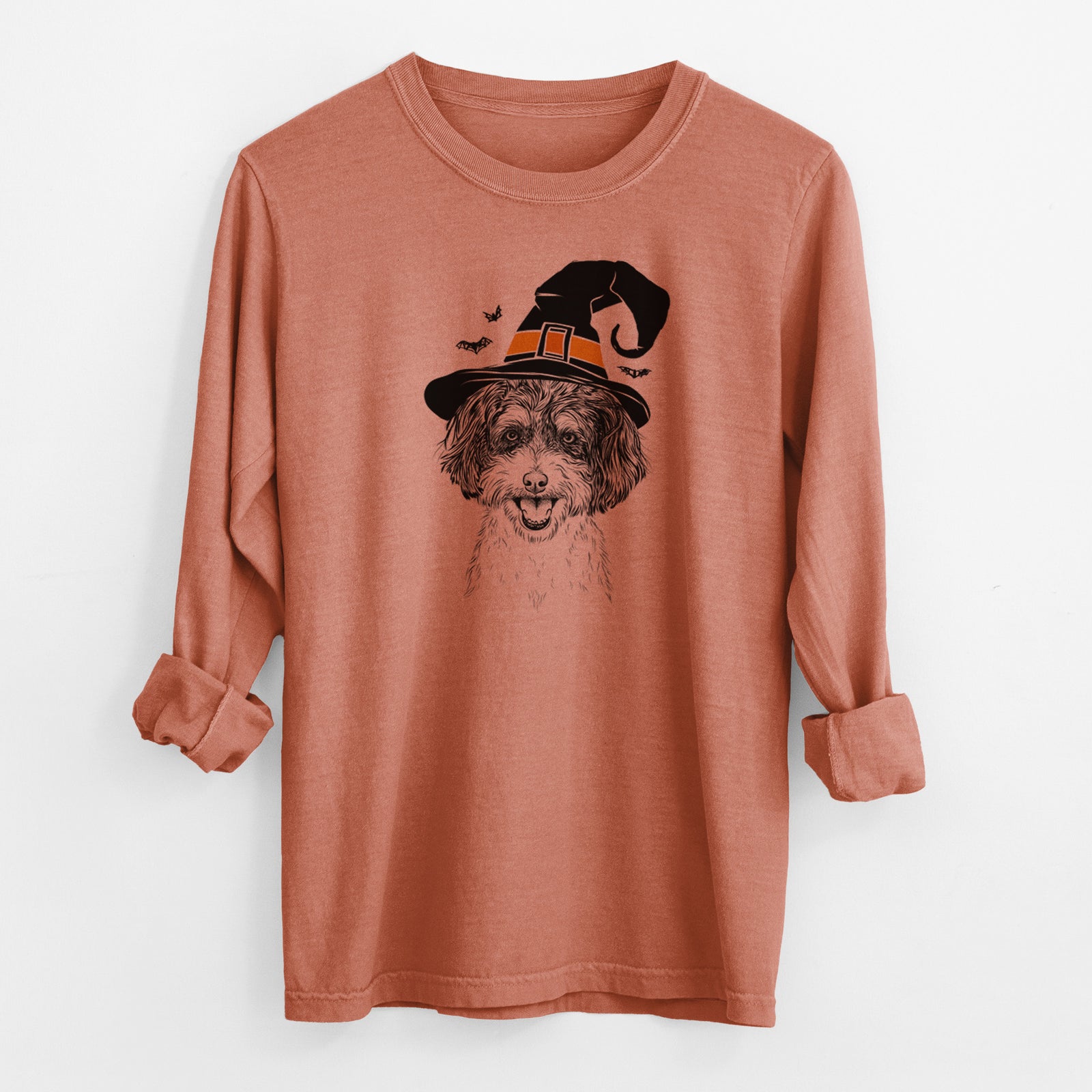 Witch Carlos the Cavapoo - Men's Heavyweight 100% Cotton Long Sleeve