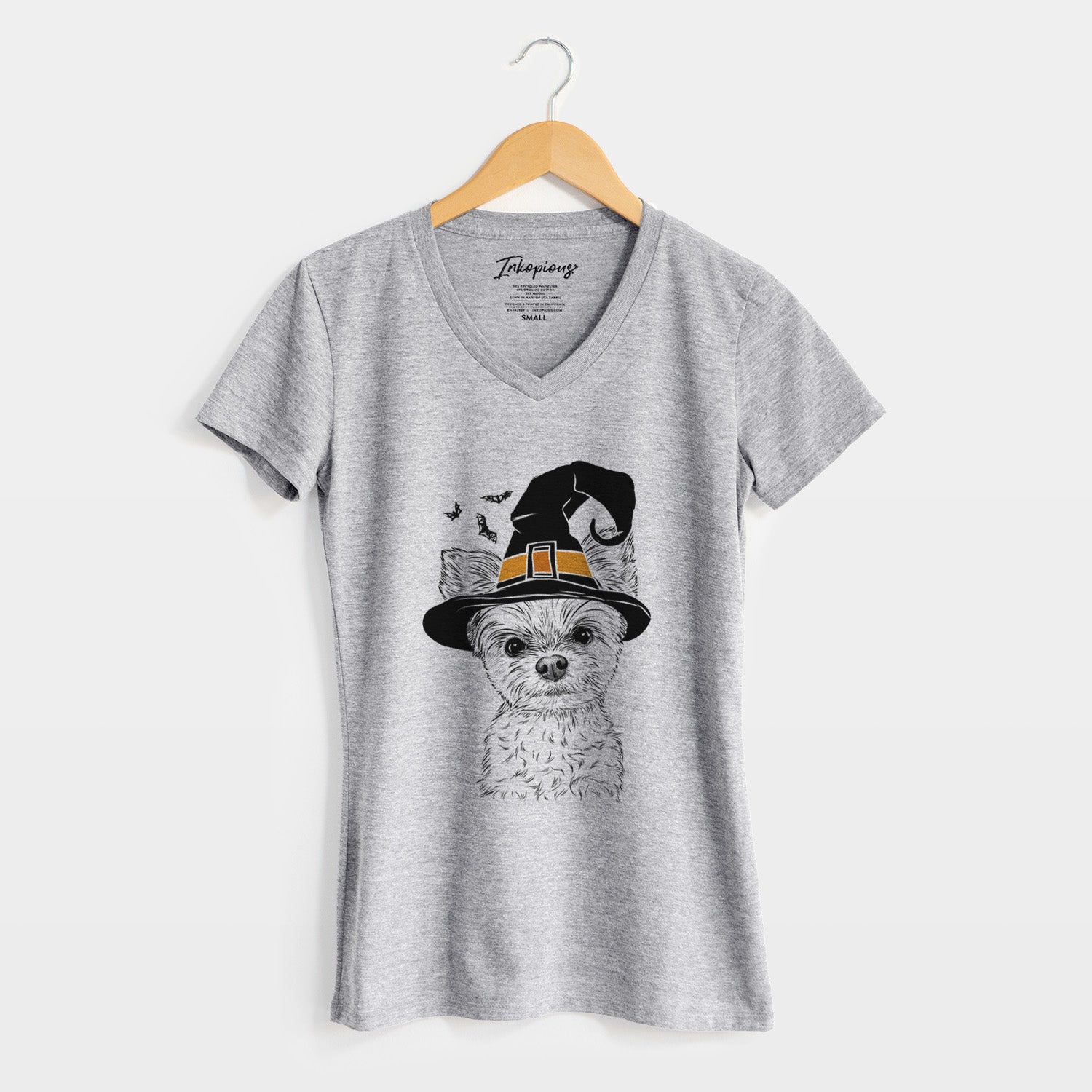Witch Chance the Yapper the Yorkshire Terrier - Women's Perfect V-neck Shirt
