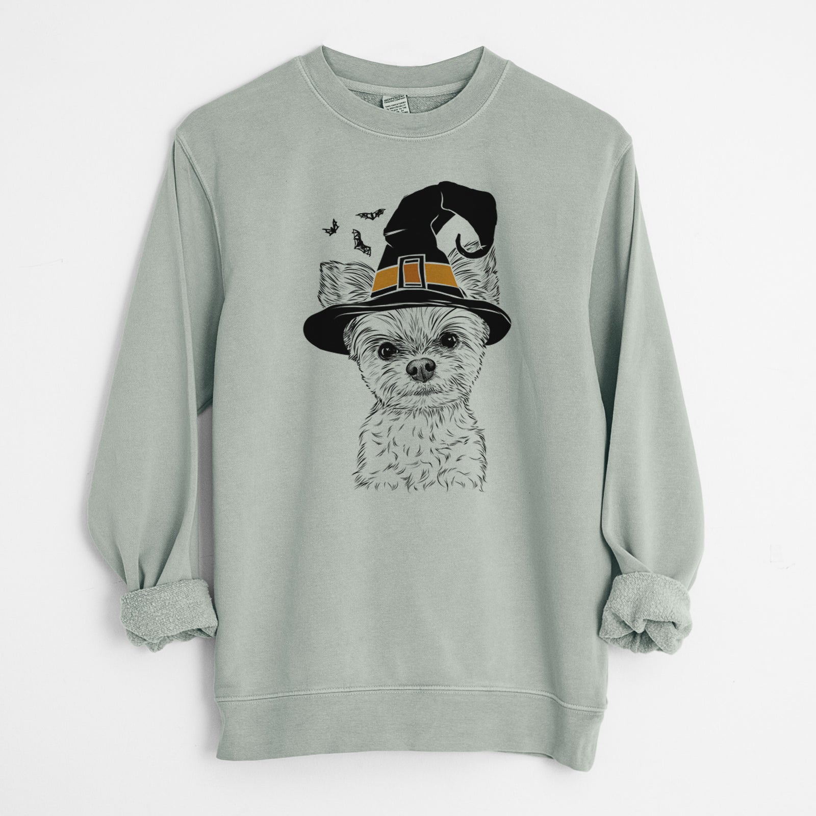 Witch Chance the Yapper the Yorkshire Terrier - Unisex Pigment Dyed Crew Sweatshirt