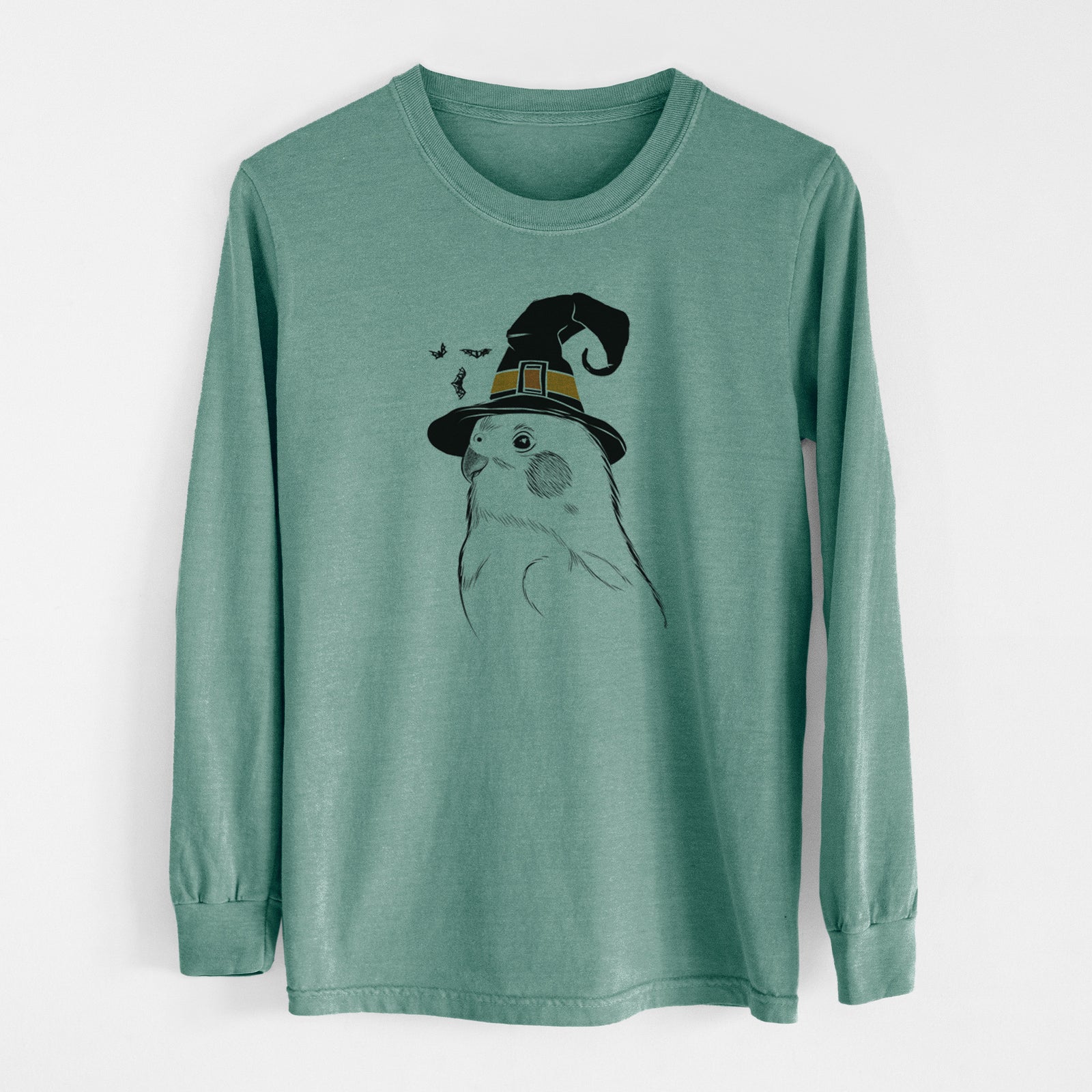 Witch Charlie the Cockatiel - Men's Heavyweight 100% Cotton Long Sleeve