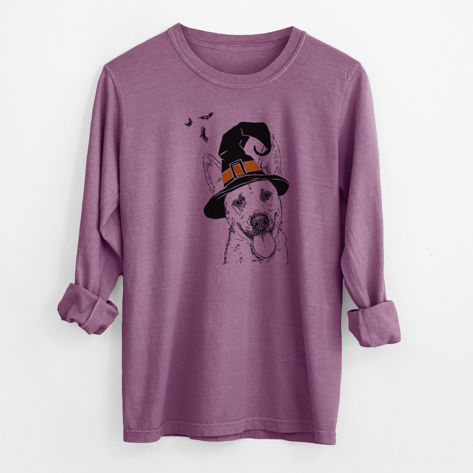 Witch Charlie the Mixed Breed - Men's Heavyweight 100% Cotton Long Sleeve