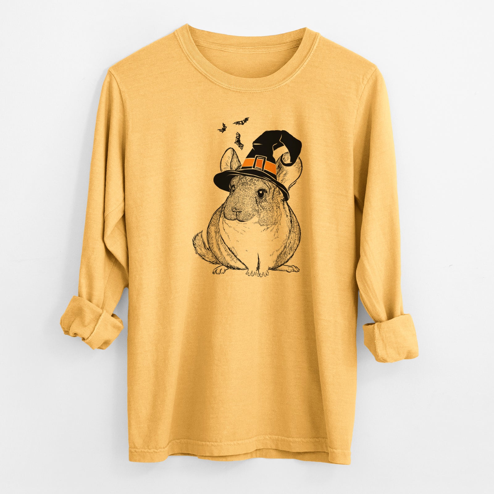 Witch Cheddar the Chinchilla - Men's Heavyweight 100% Cotton Long Sleeve
