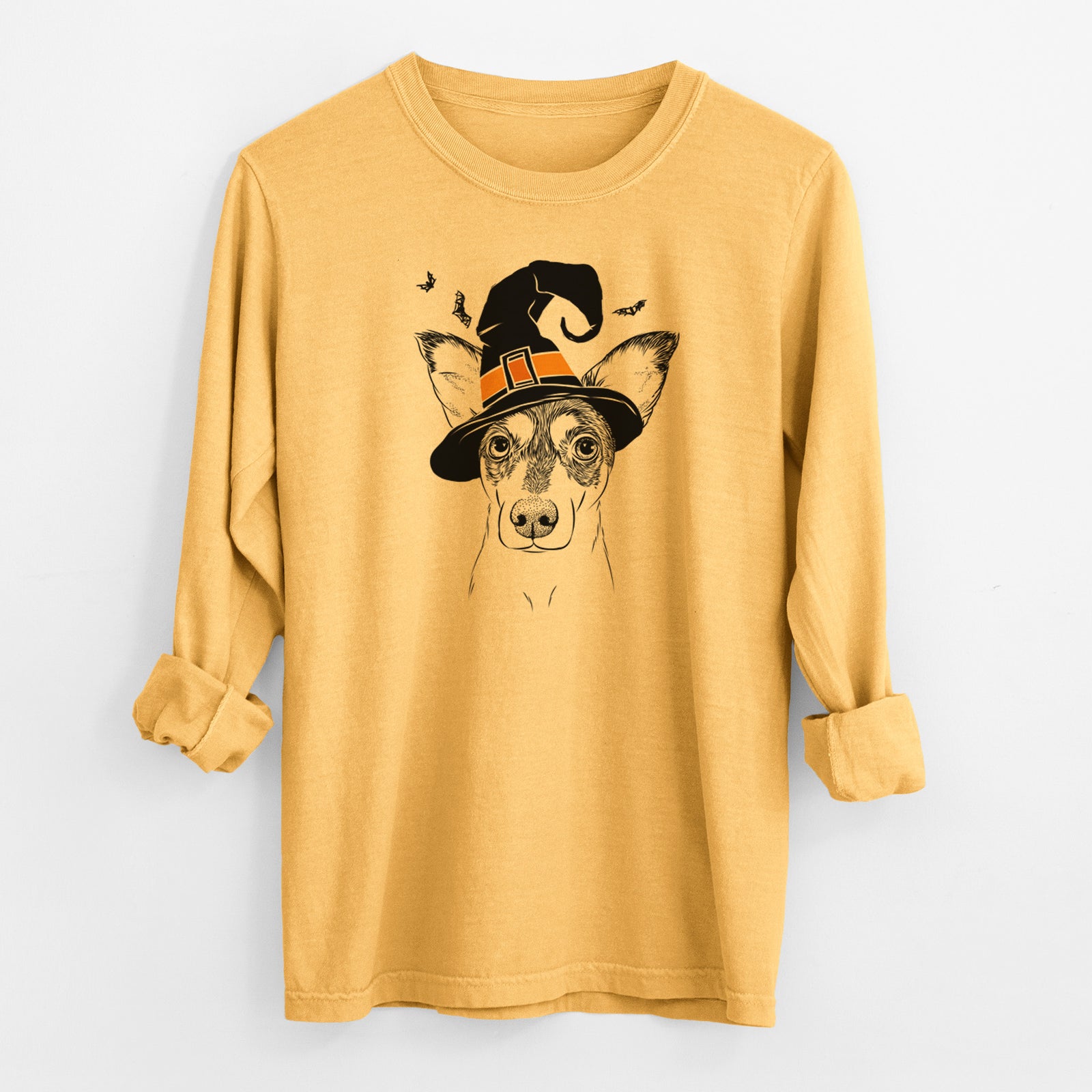 Witch Chloe the Doxie Mix - Men's Heavyweight 100% Cotton Long Sleeve