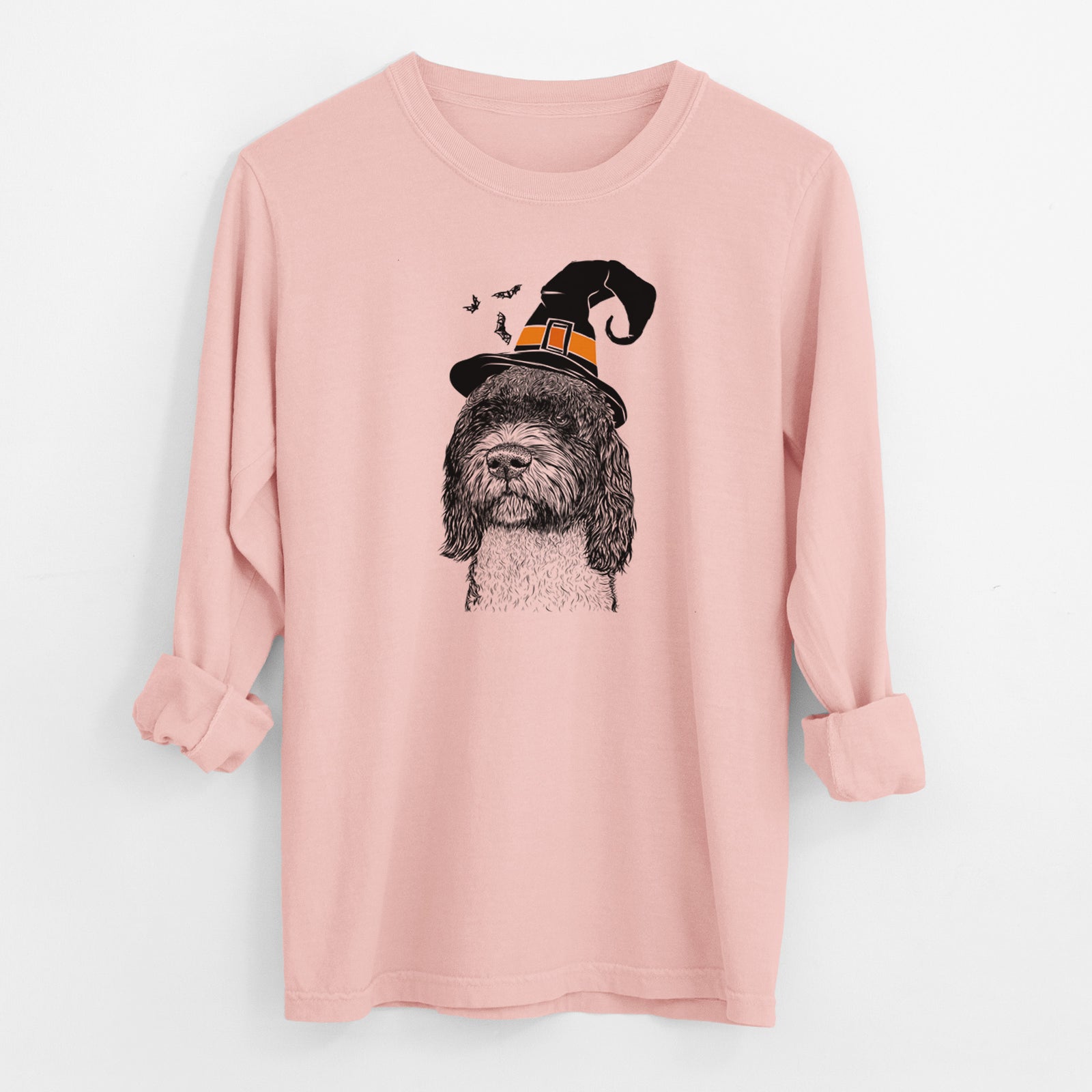 Witch Chris the Portuguese Water Dog - Men's Heavyweight 100% Cotton Long Sleeve