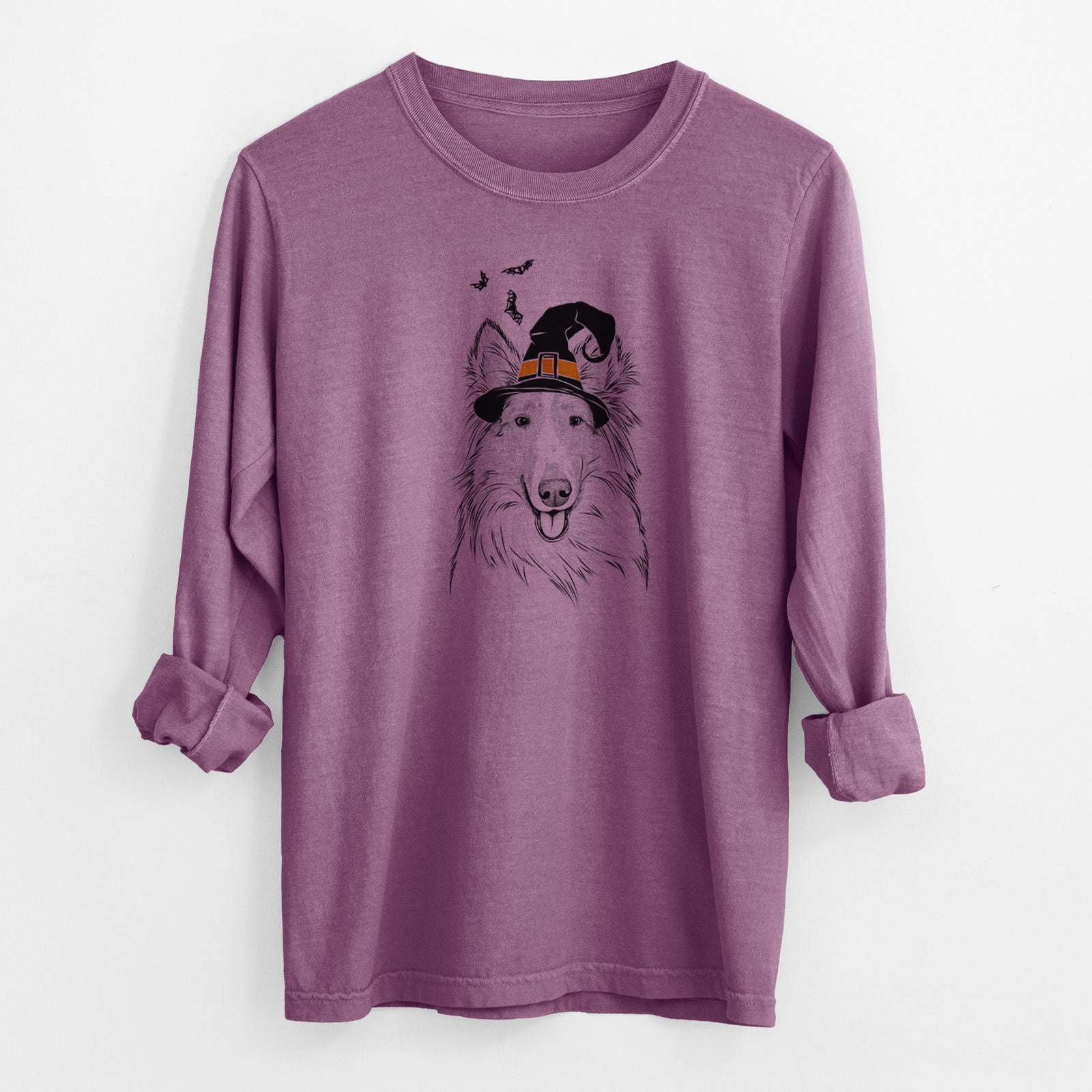 Witch Conrad the Rough Collie - Men's Heavyweight 100% Cotton Long Sleeve